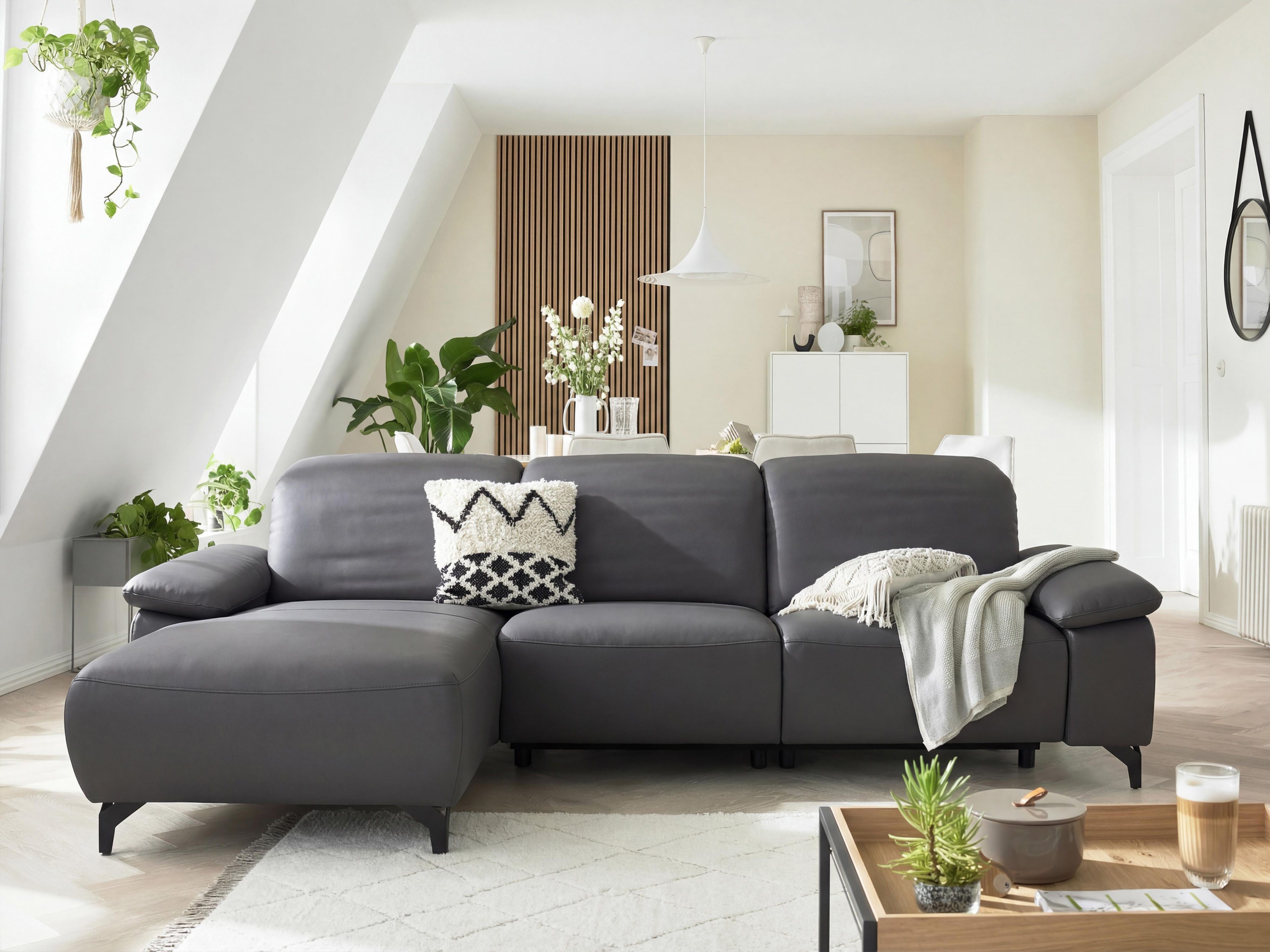 Musterring Ecksofa MR370 mit/ohne Relaxfunktion, verschiedene Unterfederungen zur Auswahl, Farbe, Material, Sitzkomfort und Funktion wählbar, Maße 280 x 180 cm