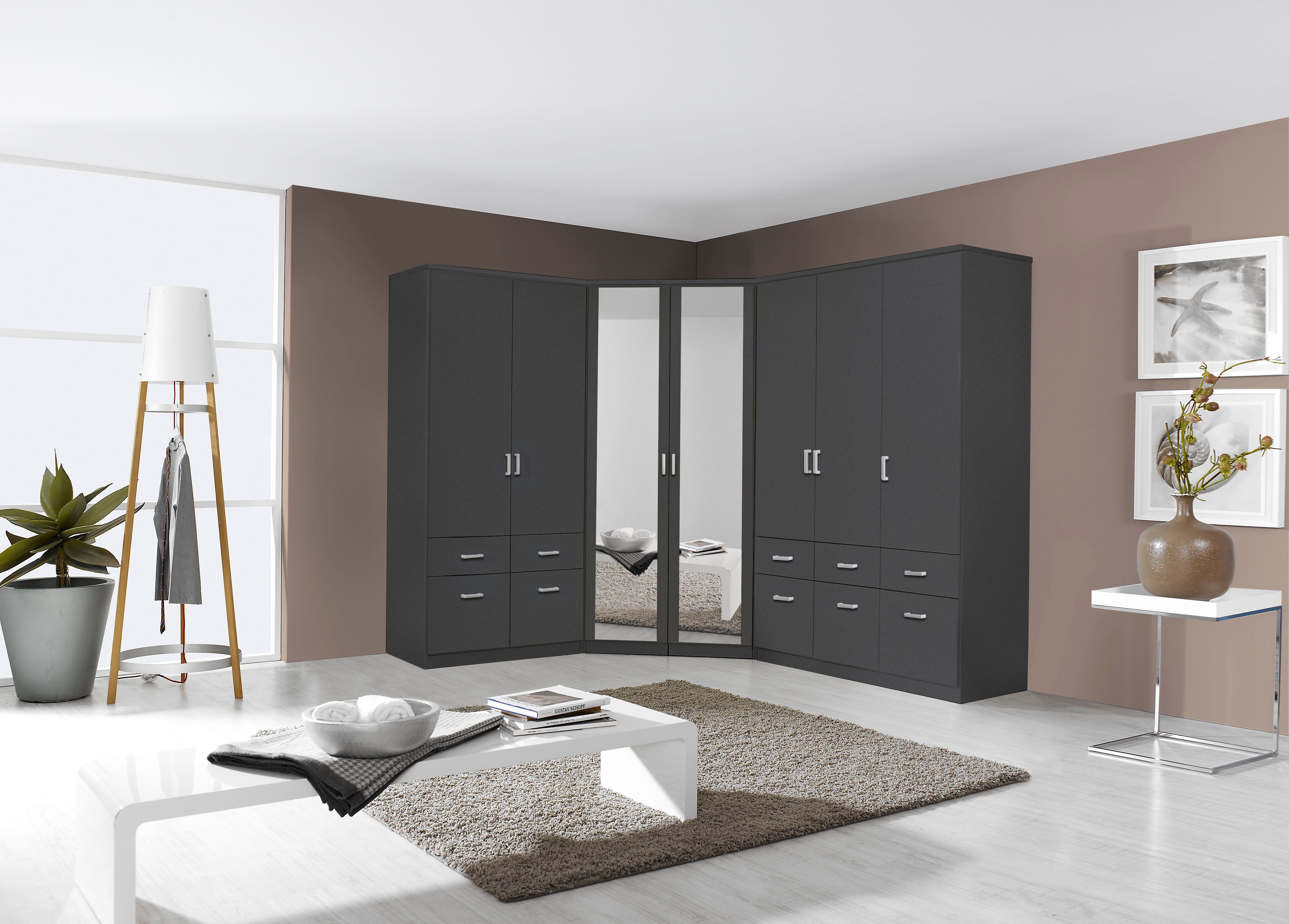 rauch Kleiderschrank Kleiderschrank Schrank Garderobe deckenhoher Schrank BREMEN (optional mit Spiegel, Breiten: 91/136/181 cm, Höhe: 199 cm) in vielen Farbvari – Bild 2 von 5