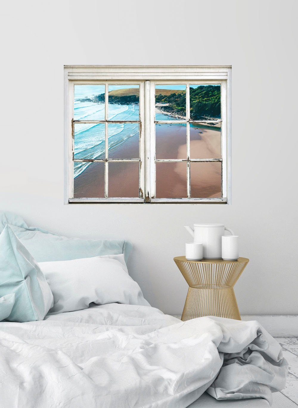 queence Wandsticker Strand, Wandsticker, Wandbild, selbstklebend, Sand, Strand