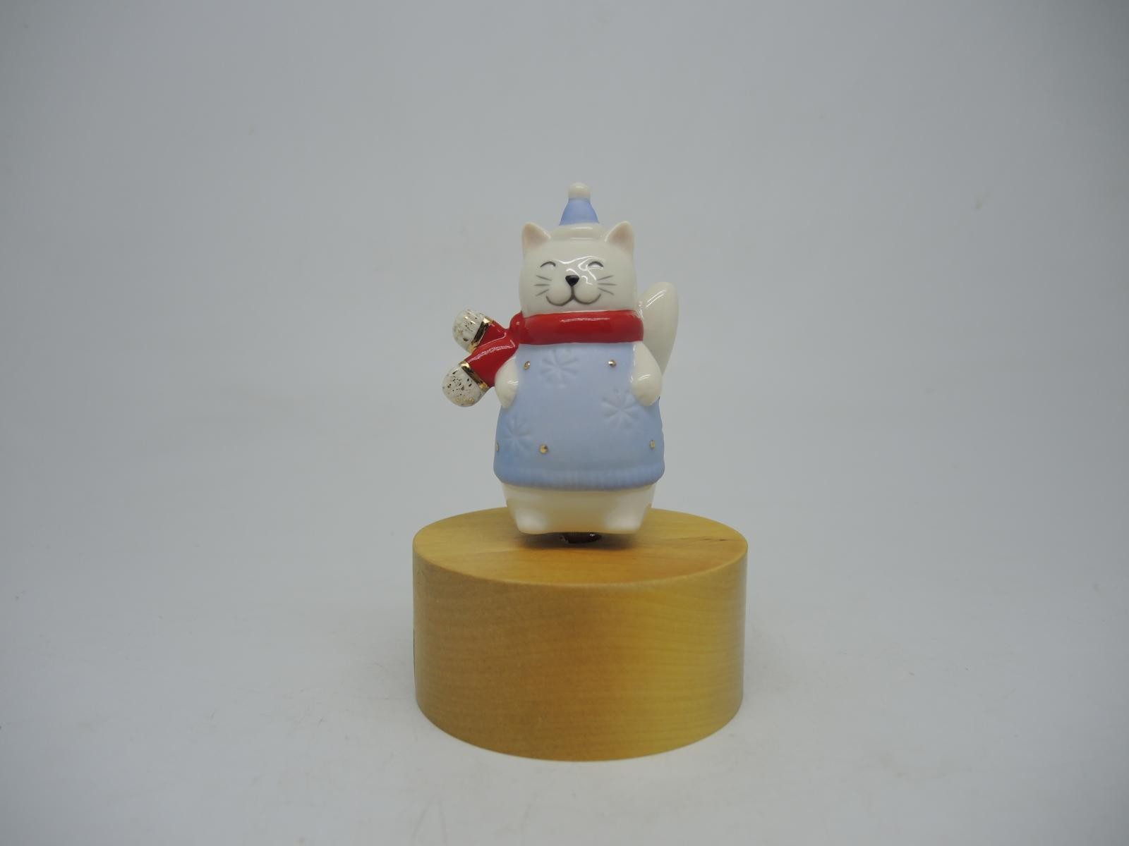 Musicboxworld Spieluhr Spieluhr Drehende Porzellan Katze