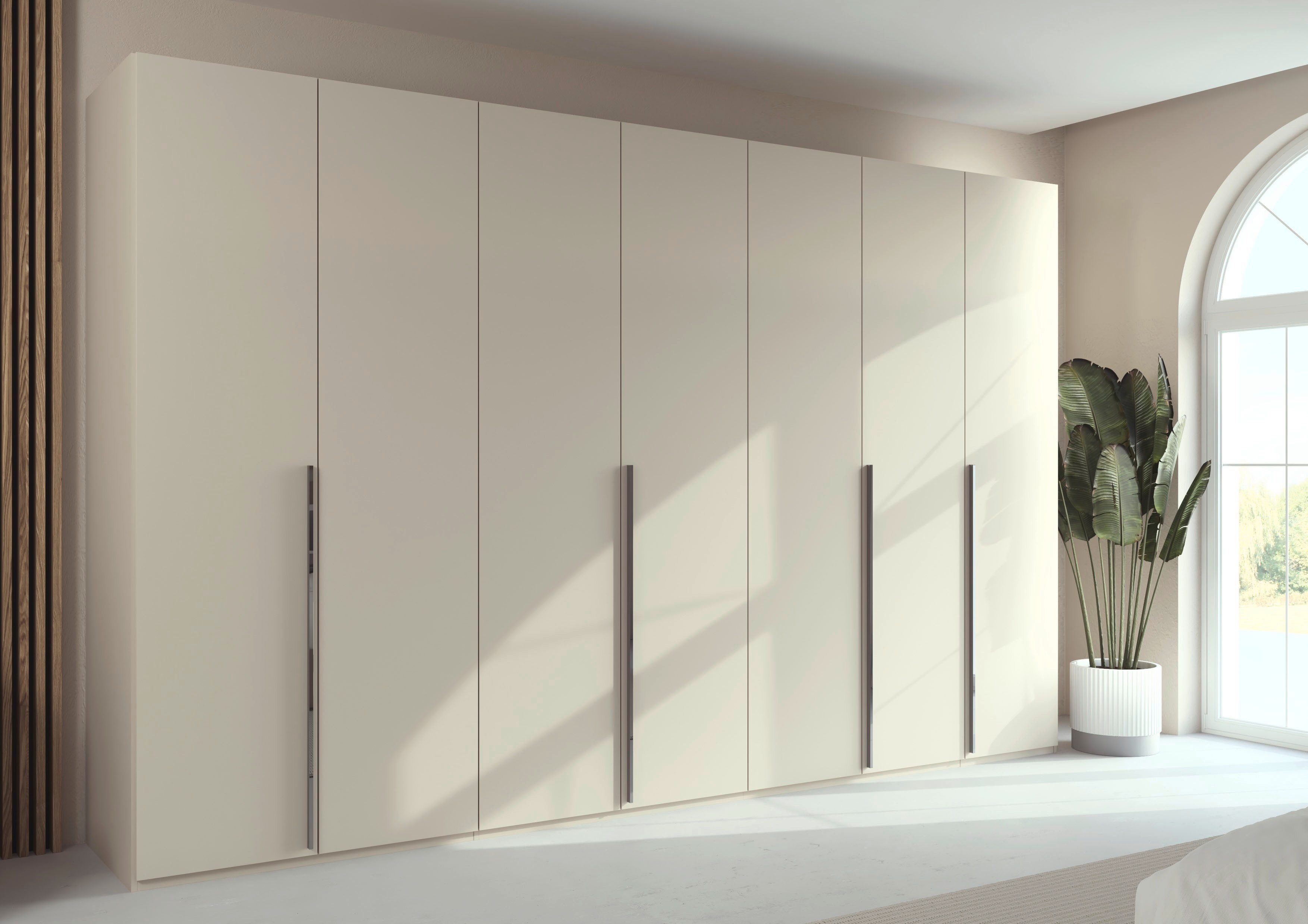 rauch Drehtürenschrank Kleiderschrank Schrank Garderobe Wäscheschrank BESTSELLER MONTCLAR (3 Ausstattungen BASIC/CLASSIC/PREMIUM (SOFT-CLOSE), Breiten 201-400 cm) Front in Glas/Hochglanz/Dekor/Grauspiegel in 5 Breiten MADE IN GERMANY