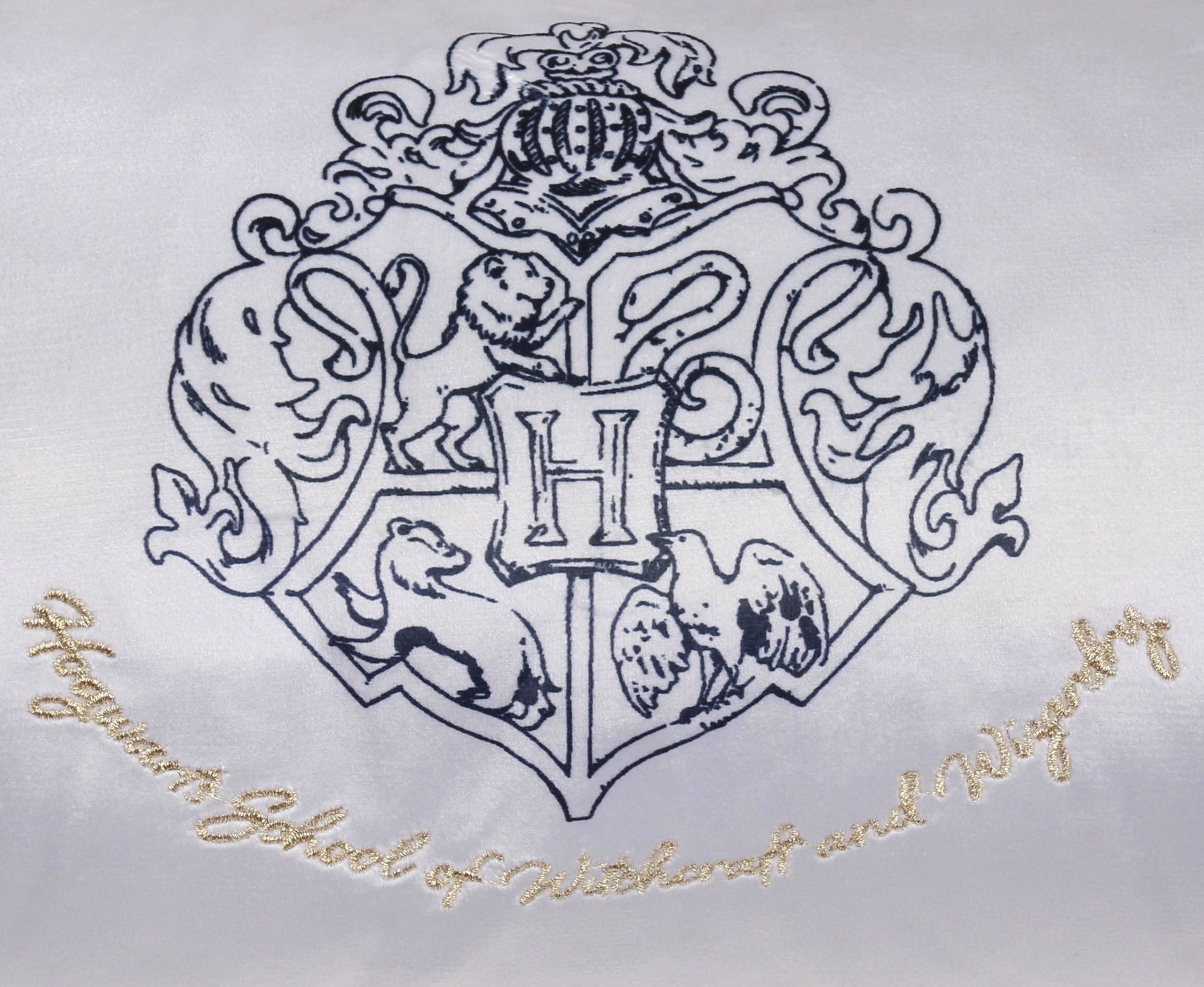 Harry Potter Kopfkissen Hogwarts Harry Potter Silber Kissen mit Reißverschluss 18x45 cm
