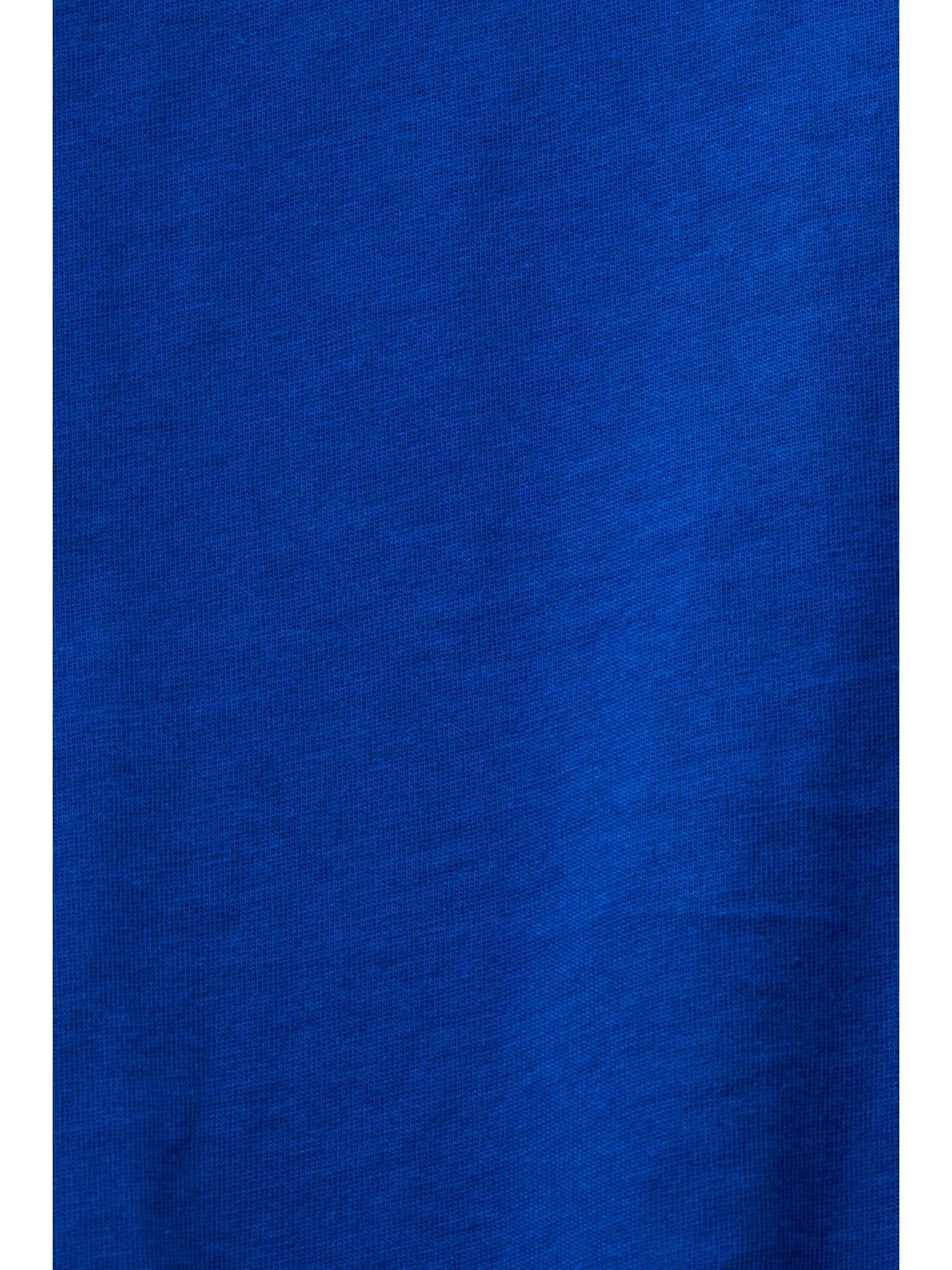 Rundhalsausschnitt BRIGHT T-Shirt mit (1-tlg) Esprit Baumwoll-T-Shirt BLUE