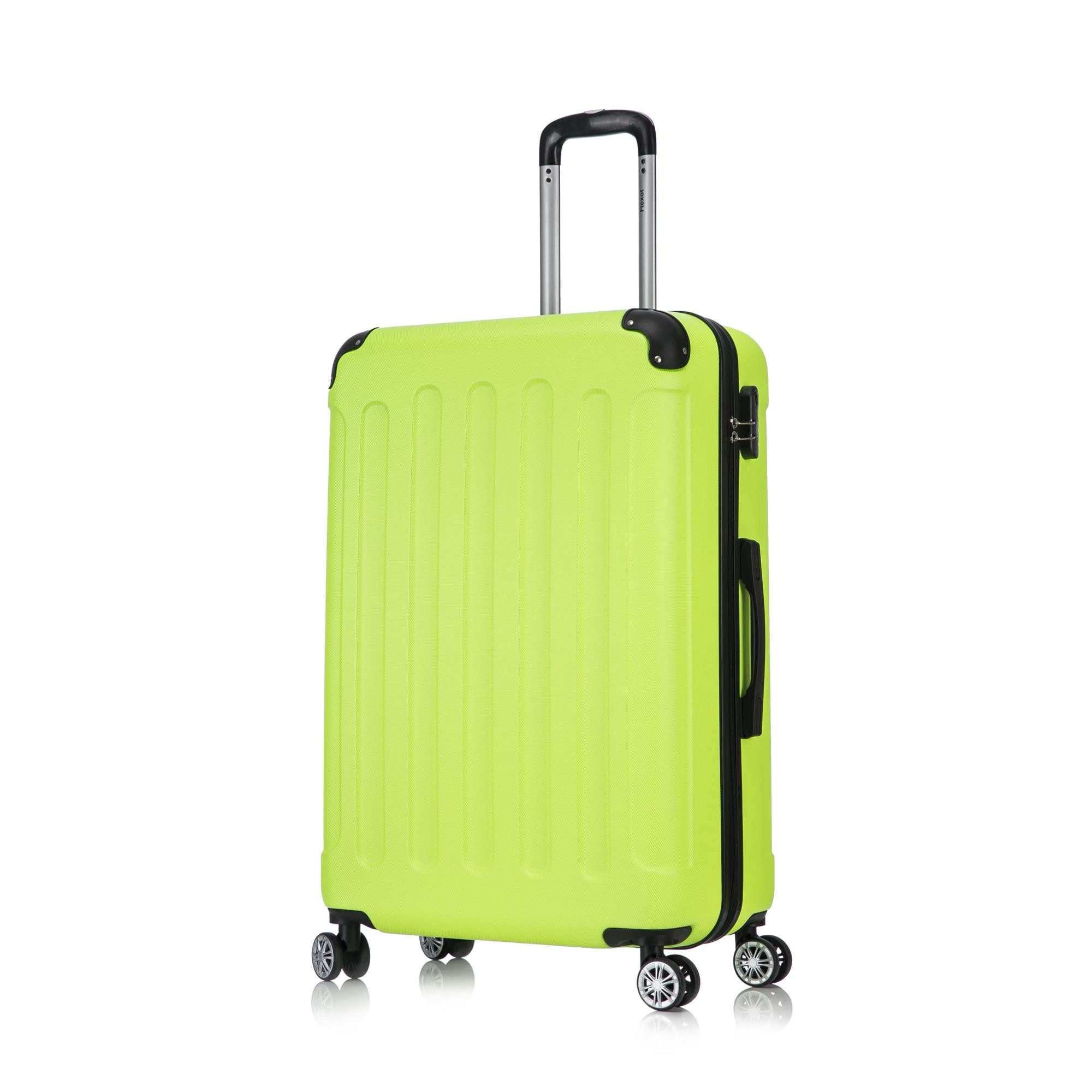 Flexot Hartschalen-Trolley F-2045 Kofferset, 360° Rollen, robuster Reisekoffer, Bordcase, 4 Rollen, Robuster und moderner Koffer mit vier 360° Rollen und Zahlenschloss