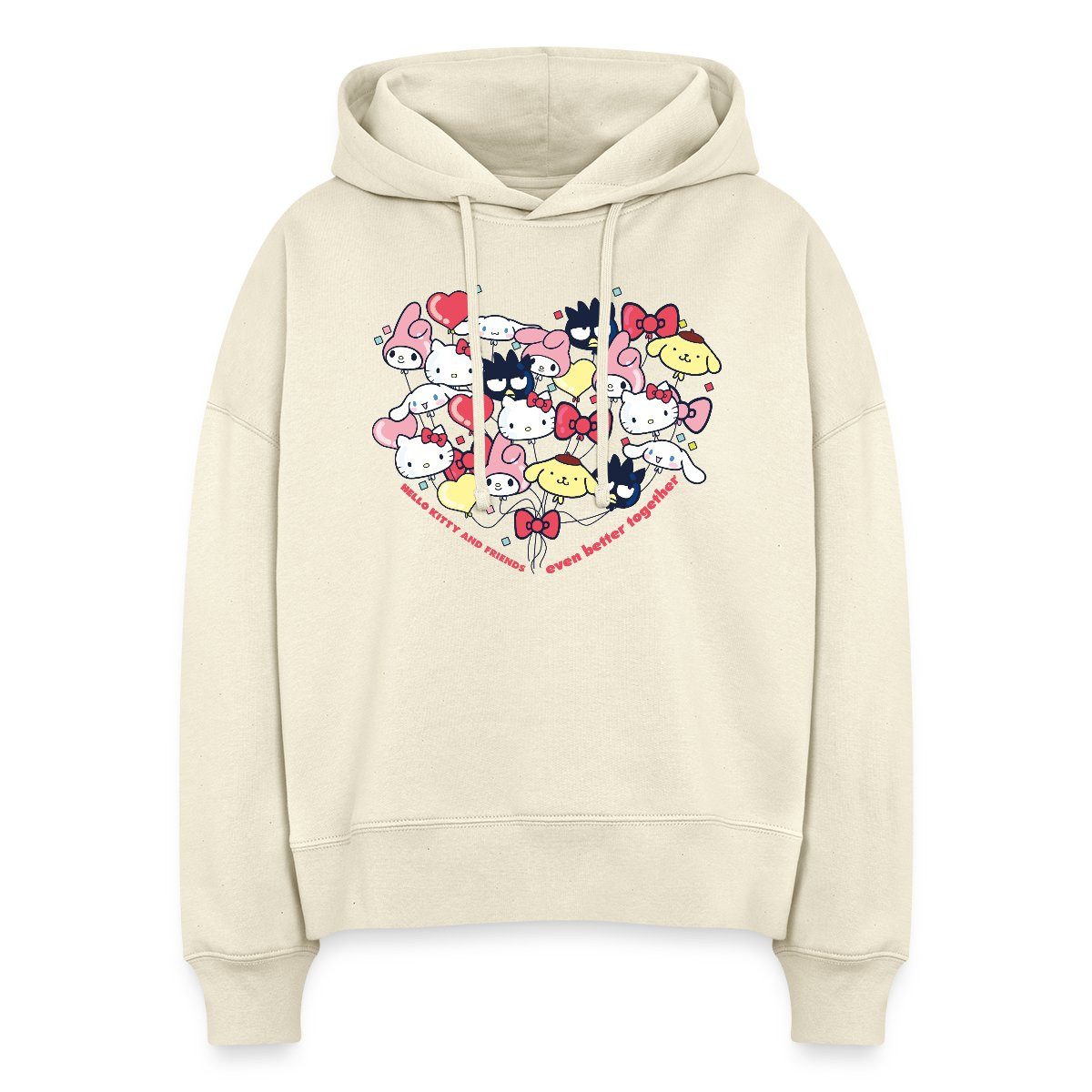 Hoodie Hello Kitty And Friends Ballons Frauen Boxy Organic Hoodie