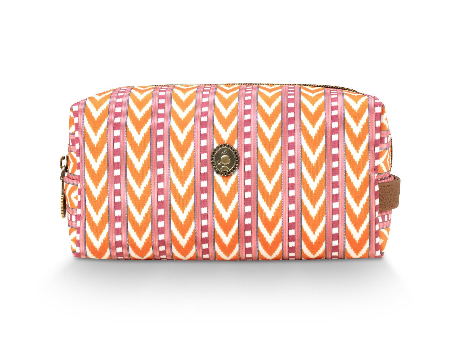 PiP Studio Kulturbeutel Coco Kosmetiktasche medium Samba Stripe orange 21,5x10x10,5cm
