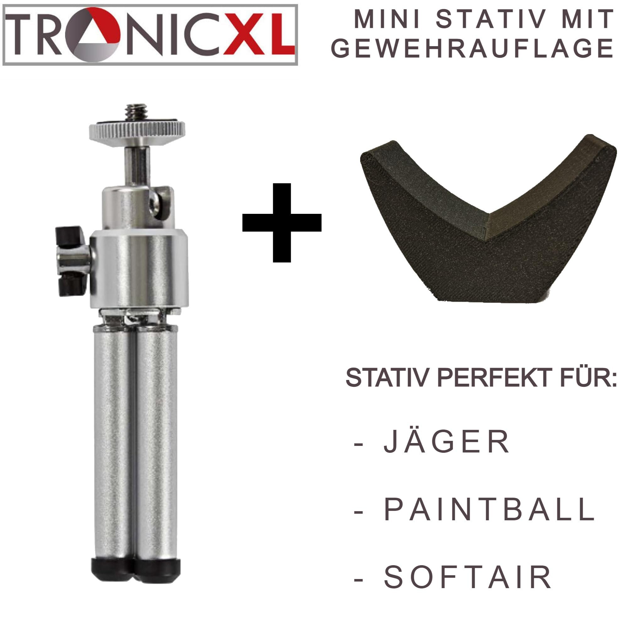 TronicXL Stativ + Auflage für Gewehr Gewehrauflage Jäger Sportschützen Zubehör Ministativ (neigbar, zusammenfaltbar)