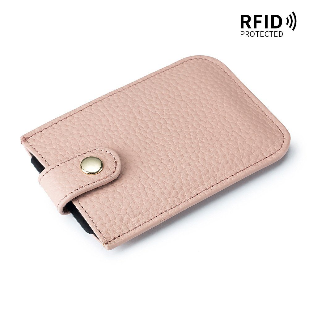 Schutz, mit Echtleder Rosa Geldbörse aus RFID Kartenetui Geldbörse VIVIHEYDAY Damen-Etuis Mini Leder,