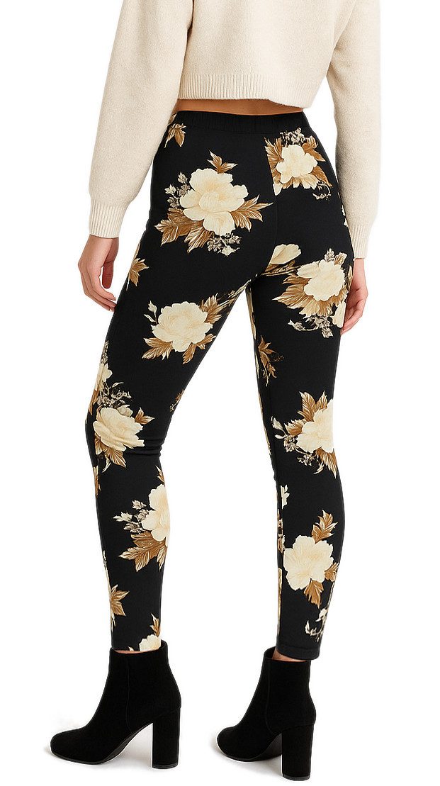 dy_mode Thermoleggings Damen Thermo-Leggings gefüttert warme Winterhose mit Innenfutter mit elastischem Bund