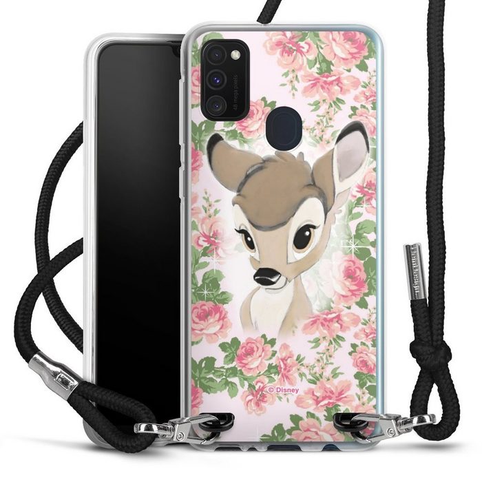 DeinDesign Handyhülle Bambi Disney Offizielles Lizenzprodukt Bambi Flower Child Samsung Galaxy M30s Handykette Hülle mit Band Case zum Umhängen