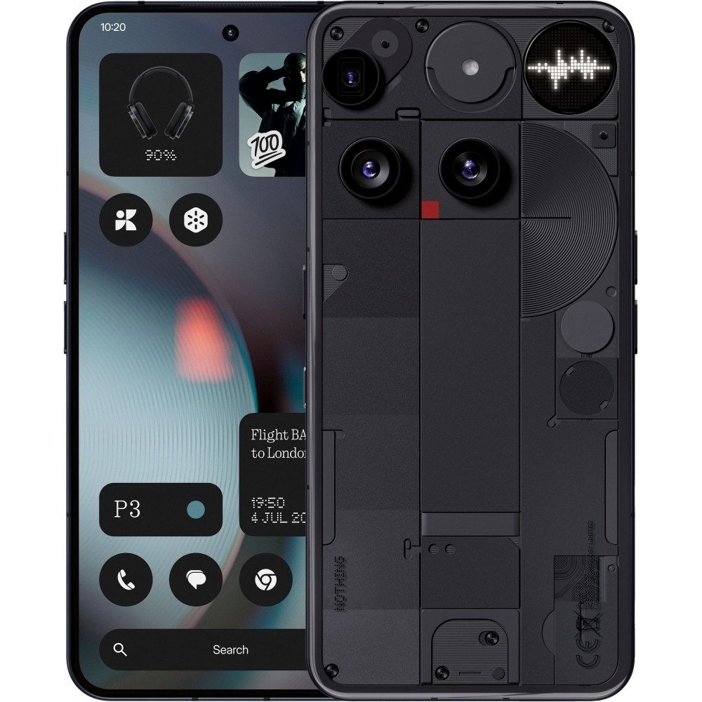 NOTHING Phone (3) 5G 512 GB / 16 GB - Smartphone - schwarz Smartphone (6,67 Zoll, 512 GB Speicherplatz)