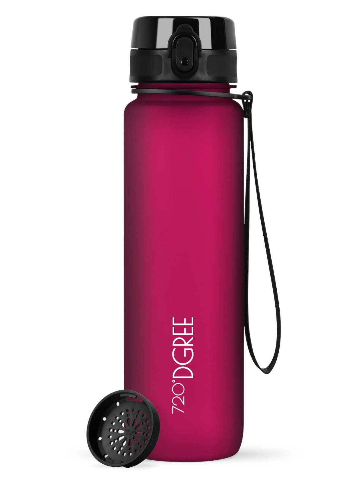 720°DGREE Trinkflasche Trinkflasche uberBottle softTouch mit Sieb lavish plum 0,5l