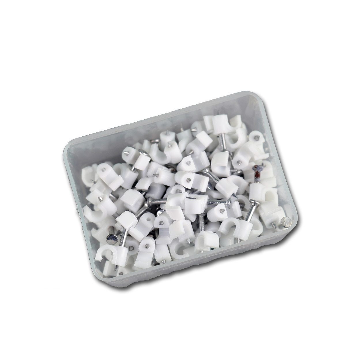 fixPOINT Kabelbinder 100 Kabelschellen weiß, für Kabel max. Ø 4mm