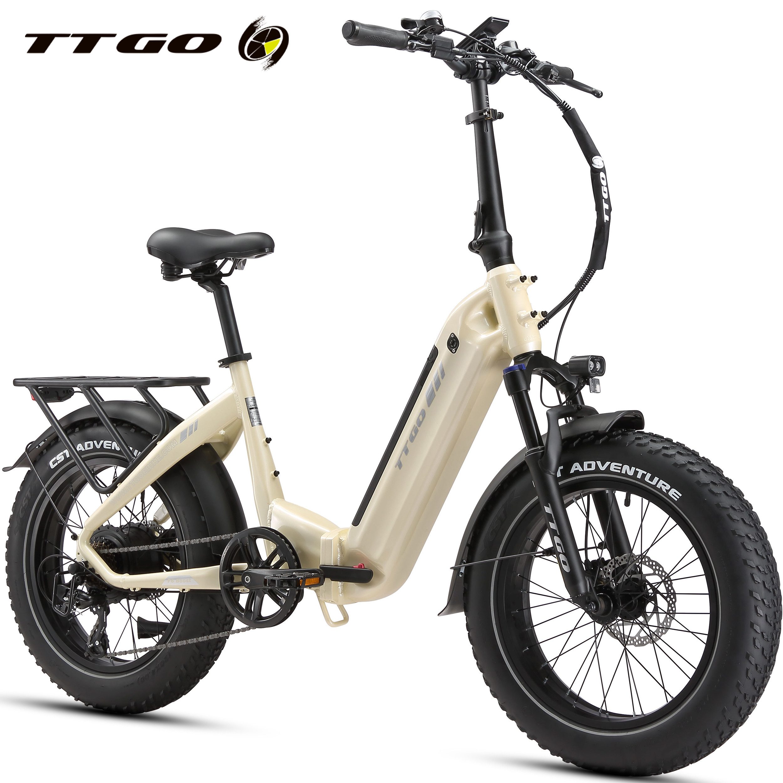 TTGO E-Bike Klapprad 20x4 Zoll, 70Nm Hinterradmotor, 140km, F6B, Drehmomentsensor, 7 Gang SHIMANO, Kettenschaltung, Heckmotor, 864 Wh, MAX. 150kg, Federgabel mit Lockout, Elektrofahrrad, hydr. Bremsen