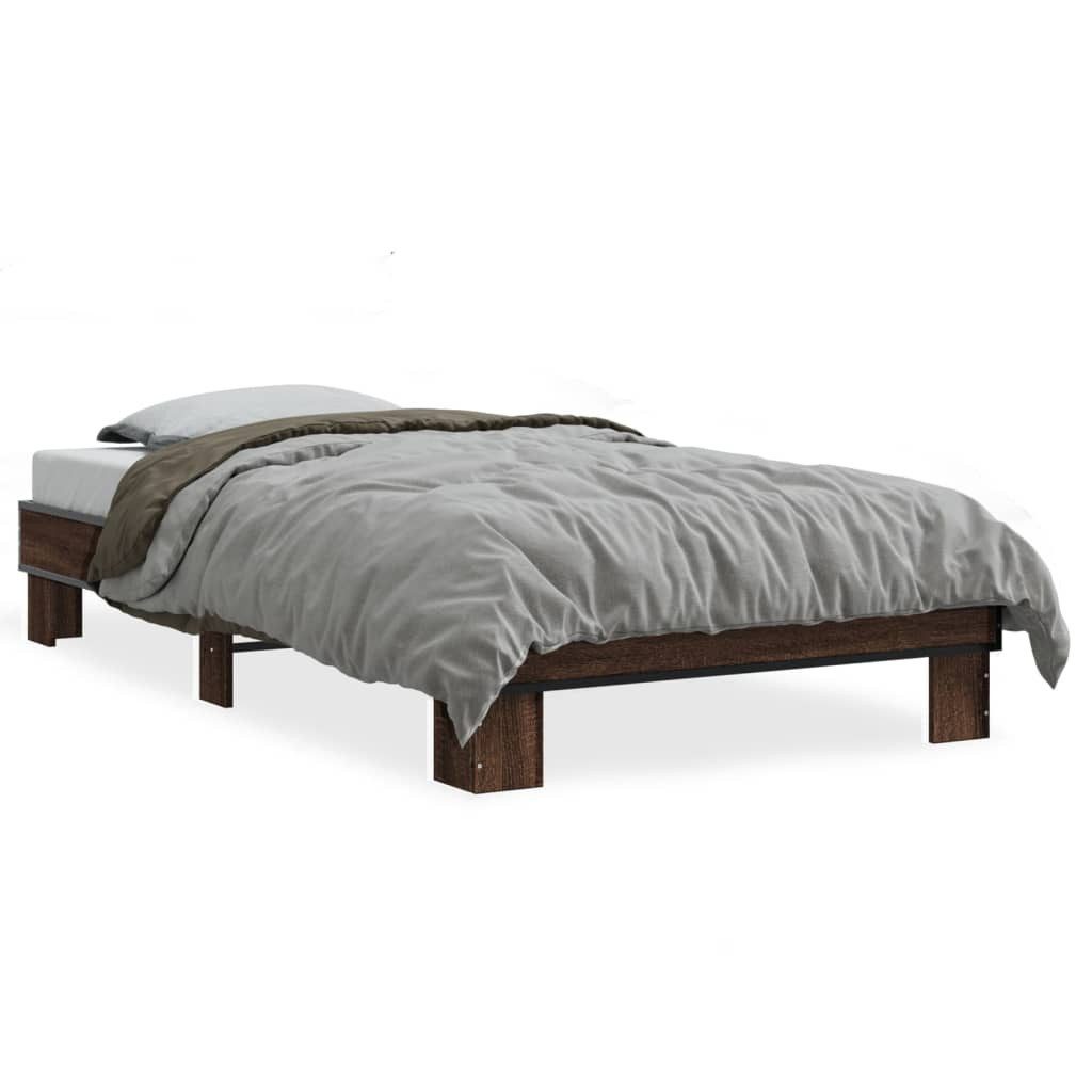 vidaXL Bett Bettgestell Braun Eichen-Optik 75x190 günstig online kaufen
