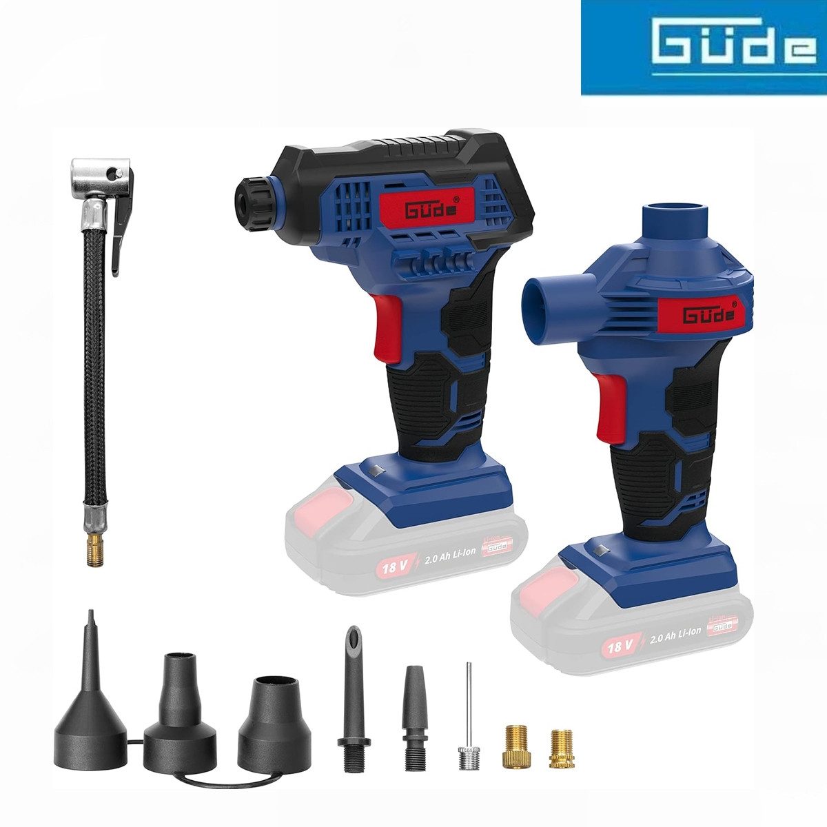 Güde Kompressor Güde 18V Akku Kompressor u. Luftpumpenset KLS 18-0 Solo Ohne Akku