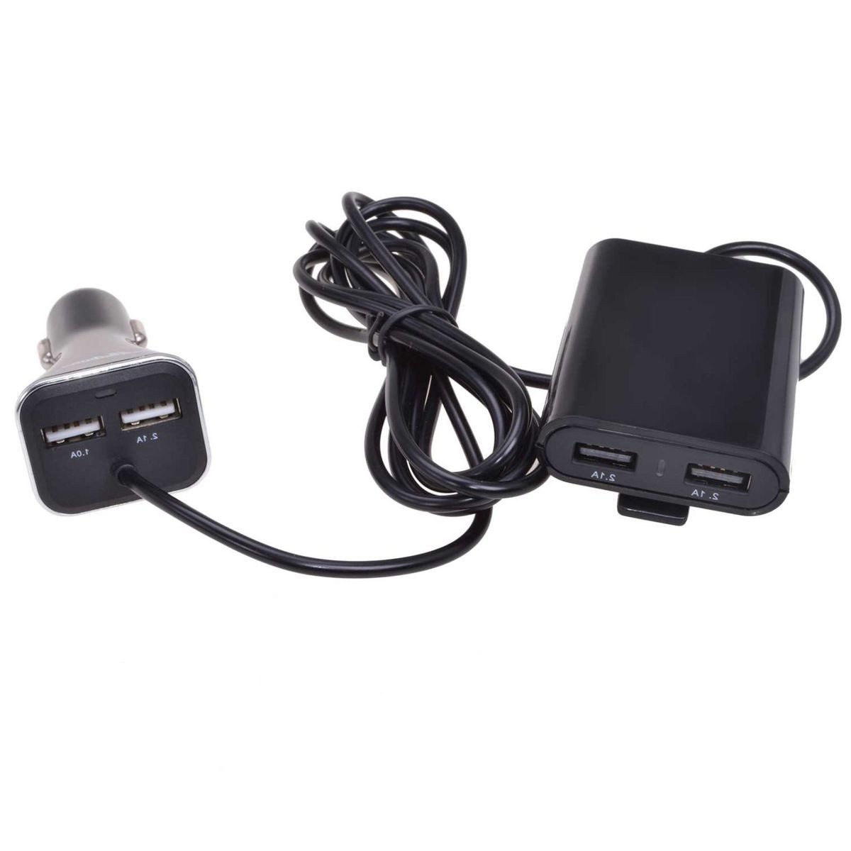 Adapter Kfz Zigarettenanzünder 12/24V 4x USB Steckplatz & Klemmhalter Universal-Ladegerät