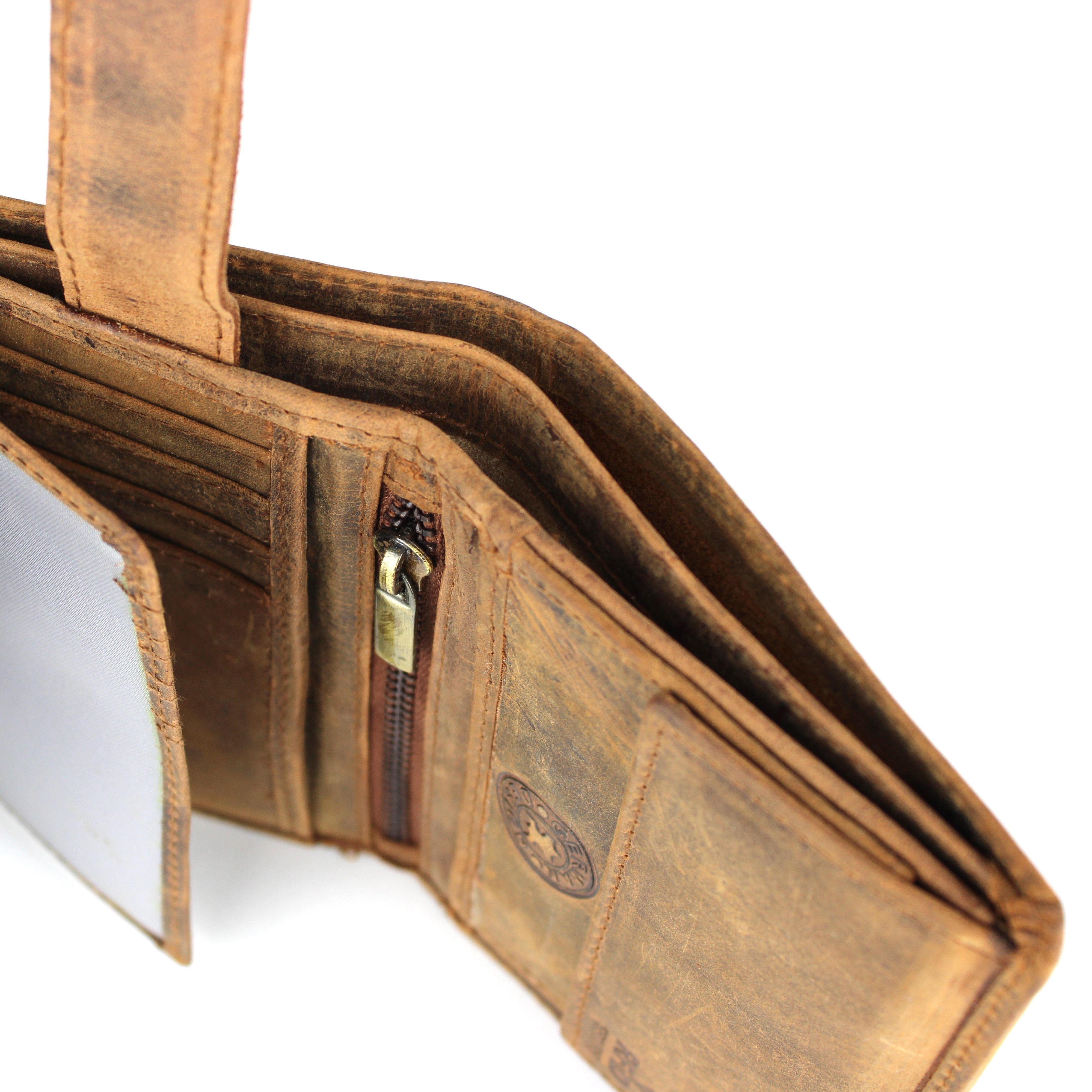 RFID-Schutz Herren Geldbörse, Wörleonline Hochformat Geldbörse Leder mit im aus
