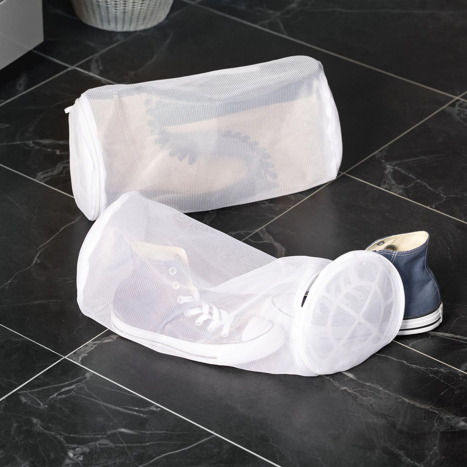 Gravidus Wäschenetz Wäschenetz für Schuhe 2er Set weiß aus Polyester Ø18x38cm