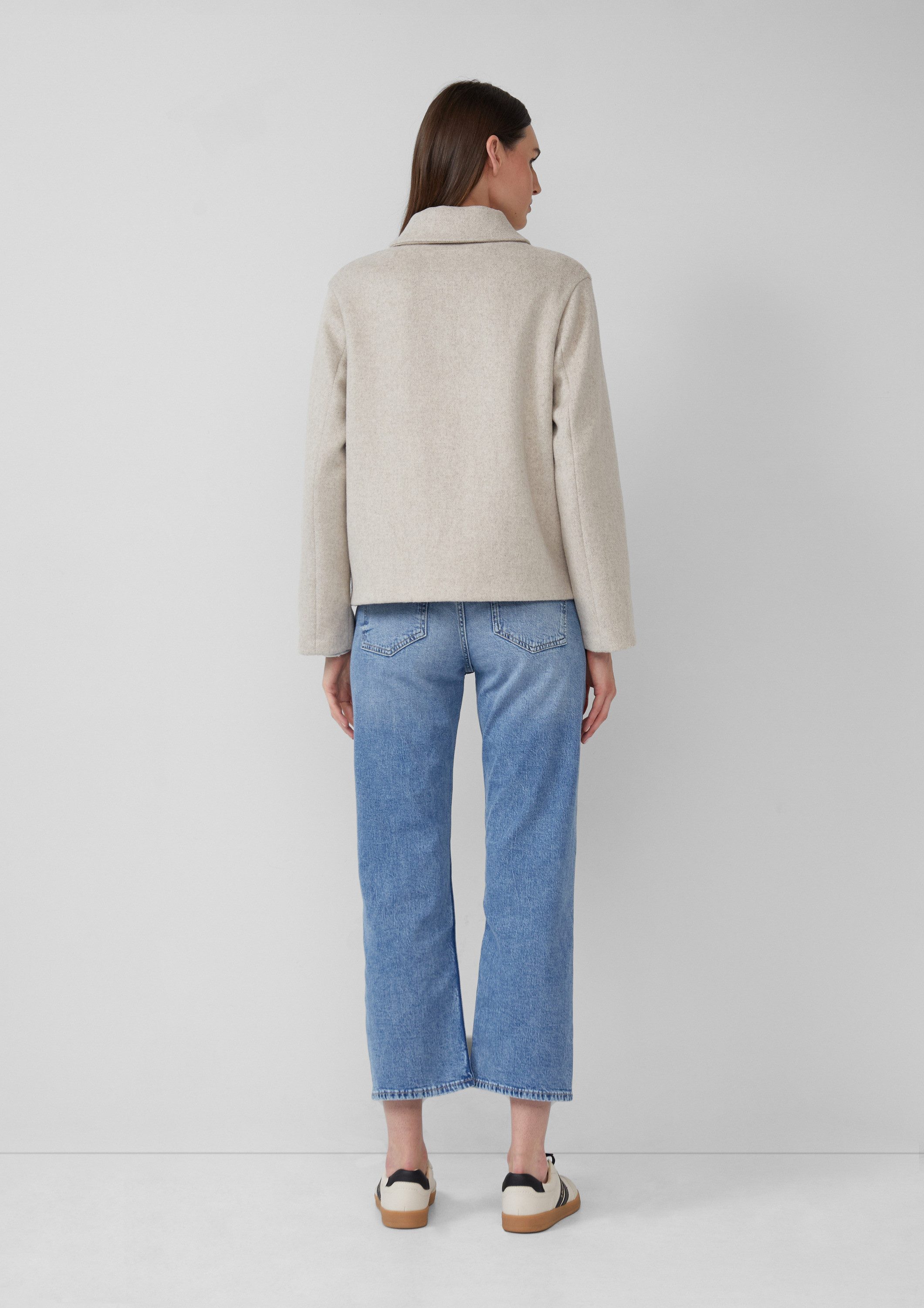 s.Oliver Funktionsjacke Outdoor-Jacke Jacke aus Wollmix im Relaxed Fit mit aufgesetzten Taschen