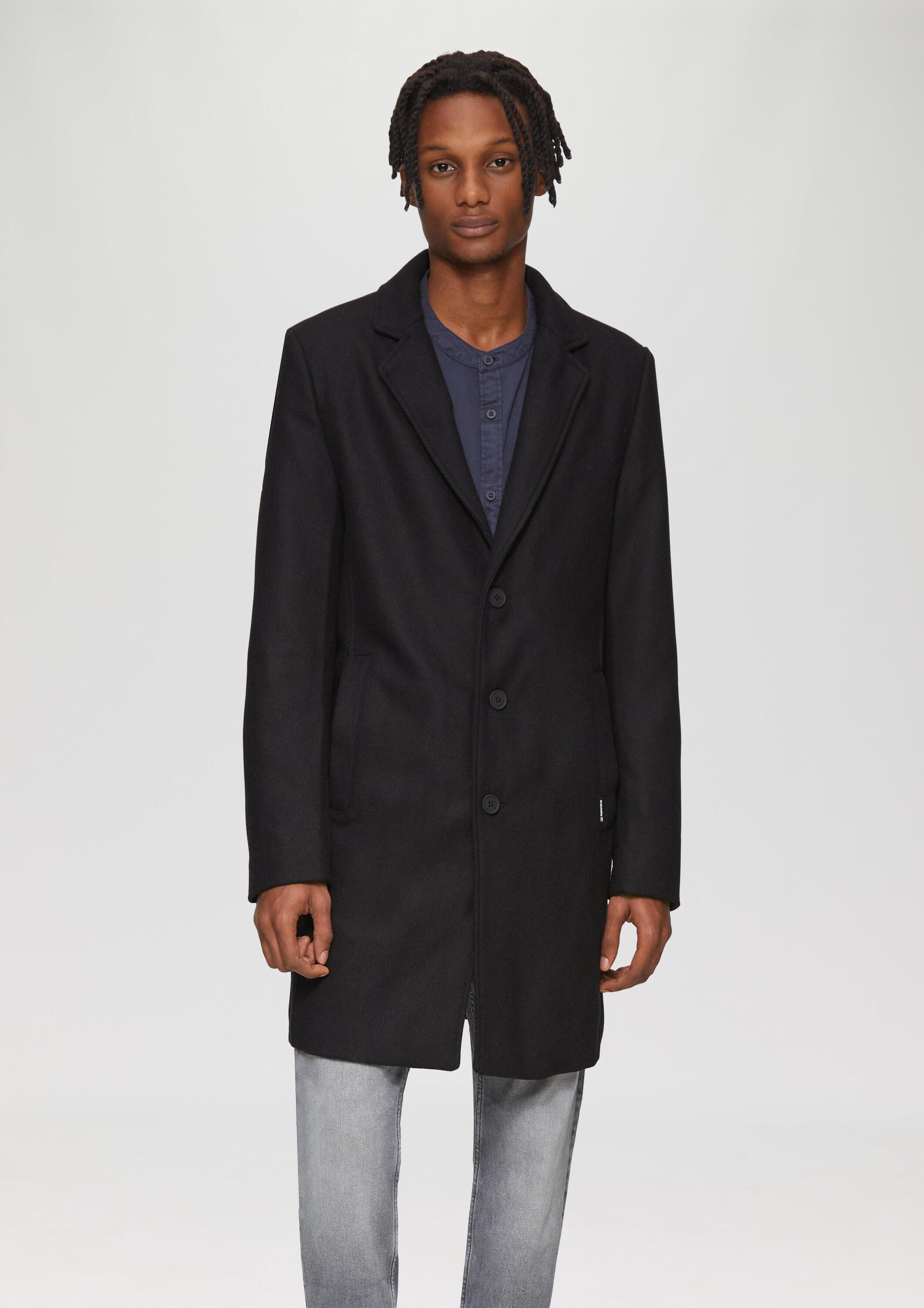 QS Funktionsmantel Outdoor-Mantel Mantel mit Reverskragen aus Wollmix