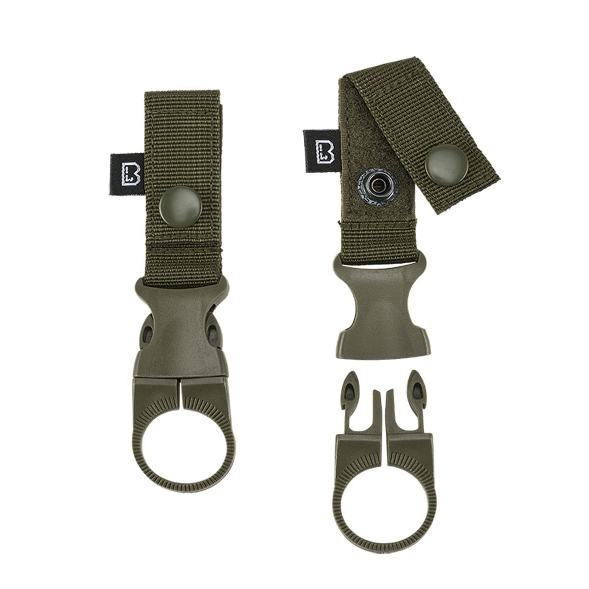 Brandit Karabiner Brandit Gürtel-Flaschenhalter mit Molle Loop (2er Pack) Oliv