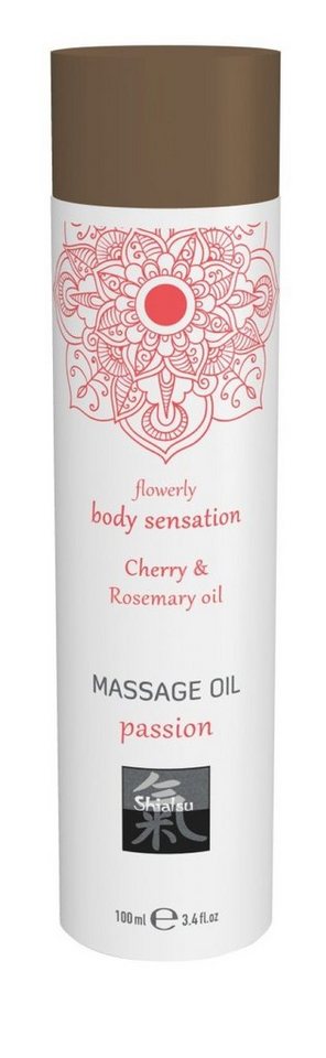 Shiatsu Gleit- & Massageöl 100 ml - SHIATSU Massage oil passion Cherry &  Rosemary oil 100ml, lang anhaltende Gleitfähigkeit, geruchsneutral