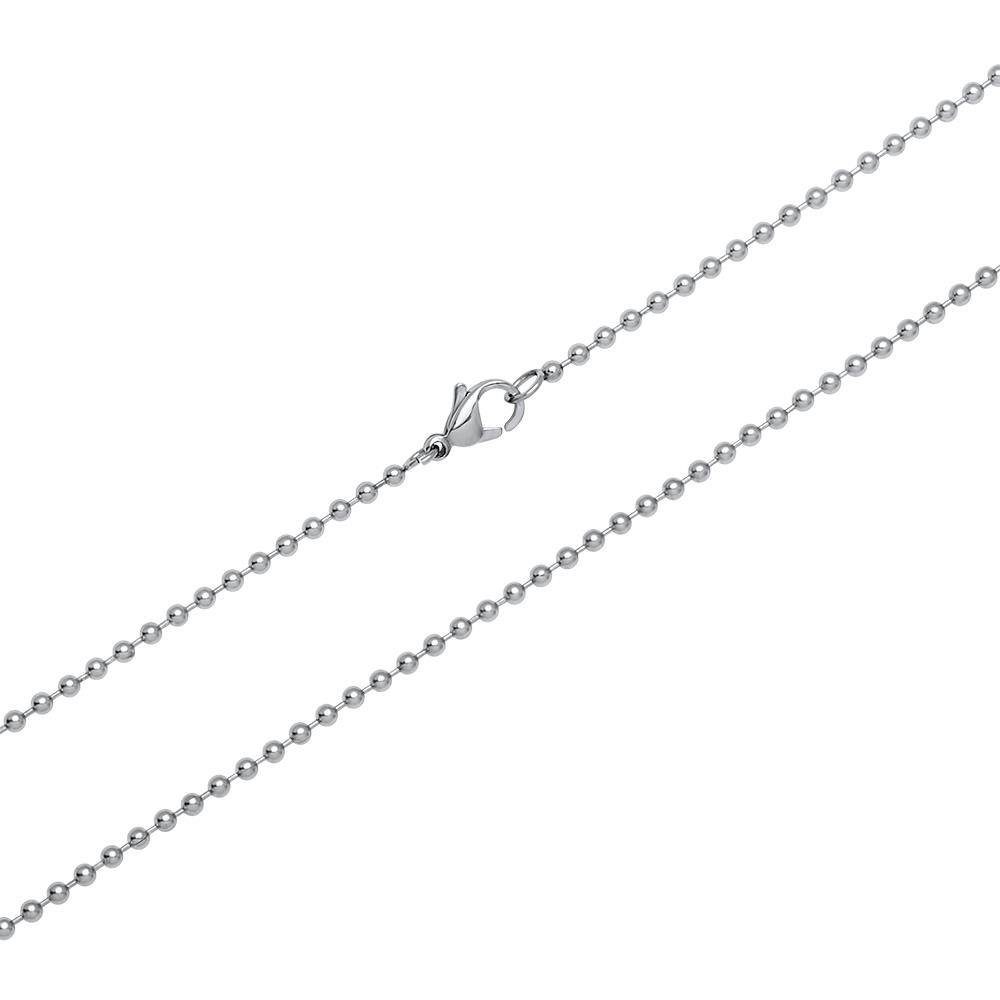 Unique Edelstahlkette Hochwertige Unique Kugelkette aus Edelstahl N5069 (Länge: 50cm)