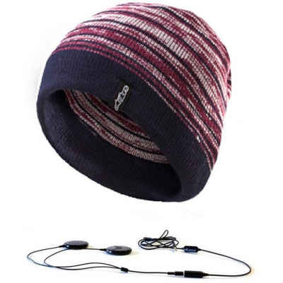 Aerial7 Beanie Winter Mütze mit Kopfhörer Sport Beanie Rot Headset 3,5mm Klinke Stereo integriertes Mikrofon