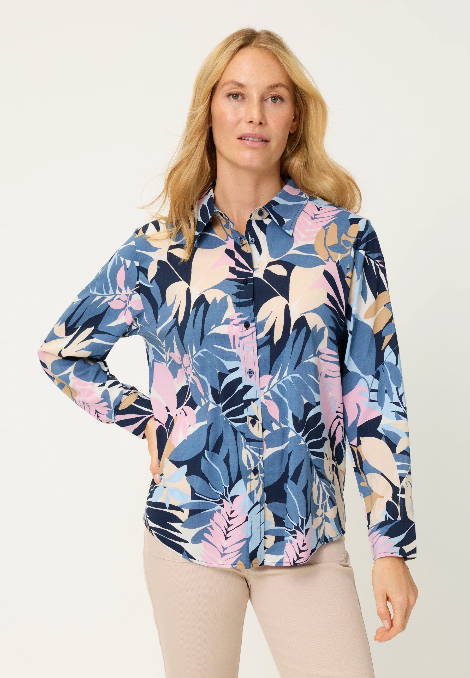 Hemdbluse Bluse mit floralem Allover-Print