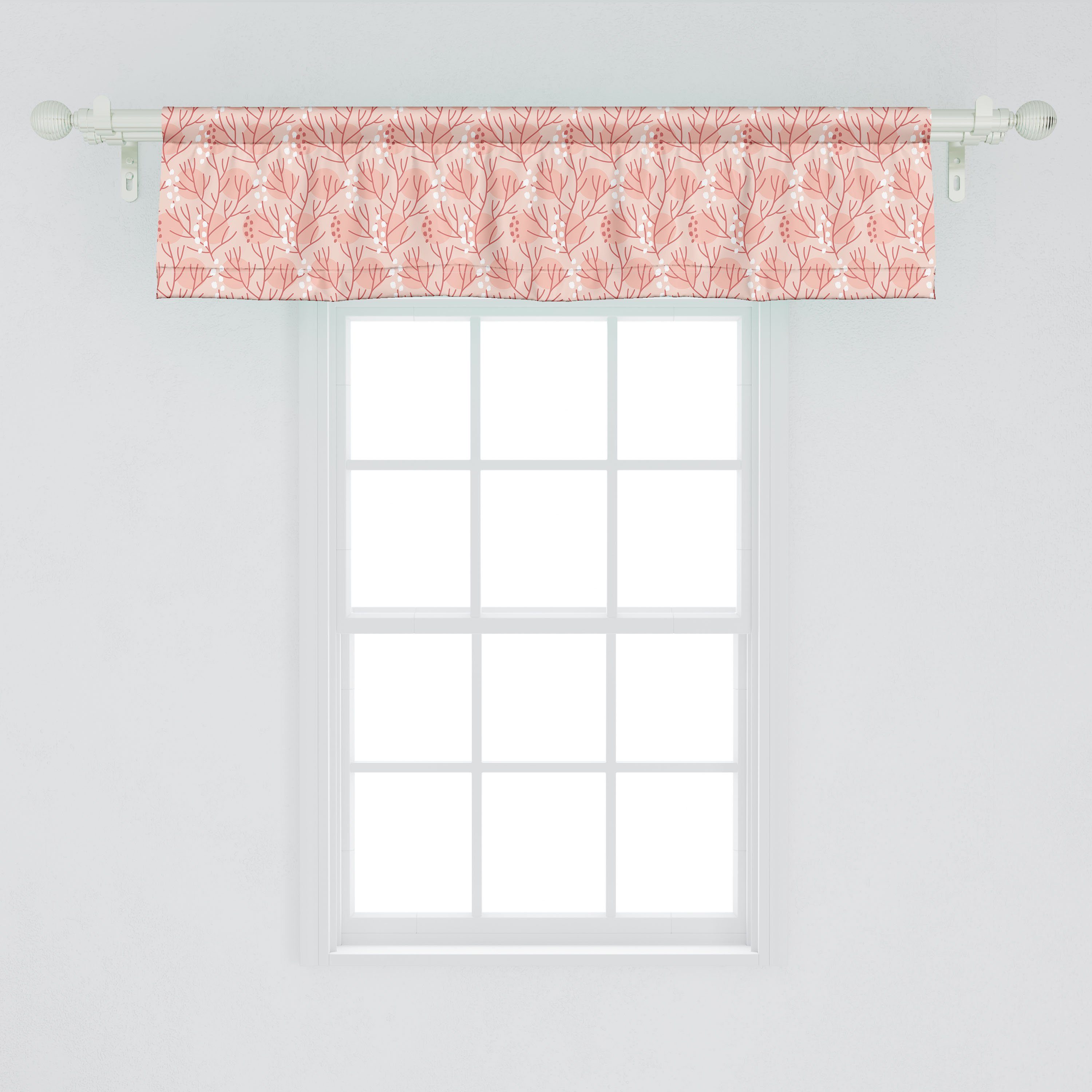 Dekor Volant Algen Küche Schlafzimmer Microfaser, für mit Pastell Scheibengardine Vorhang Doodle Abakuhaus, Unterwasser- Stangentasche,