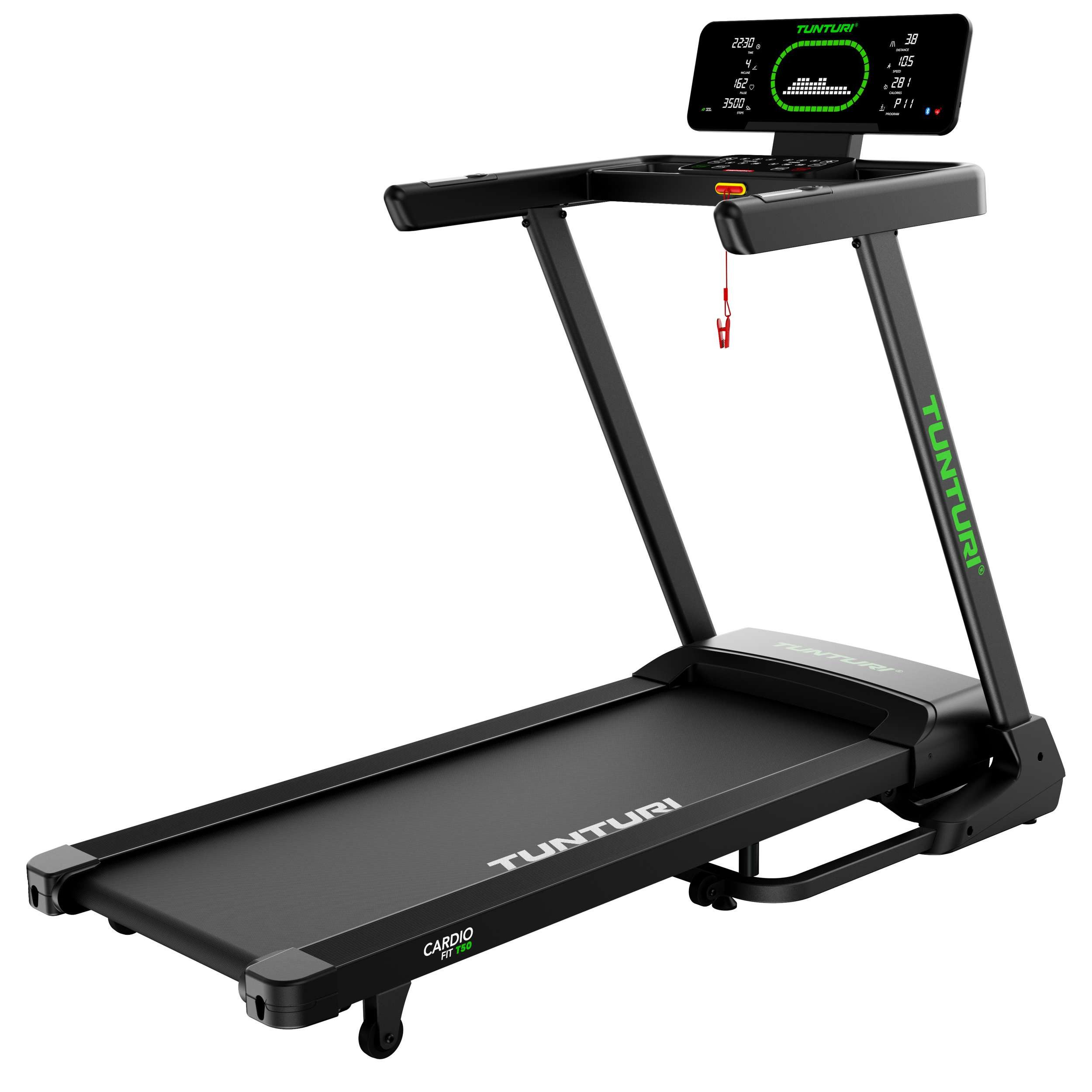 Tunturi Laufband Laufband für zuhause - Walking Pad - Klappbar - Bluetooth - Cardio Fit