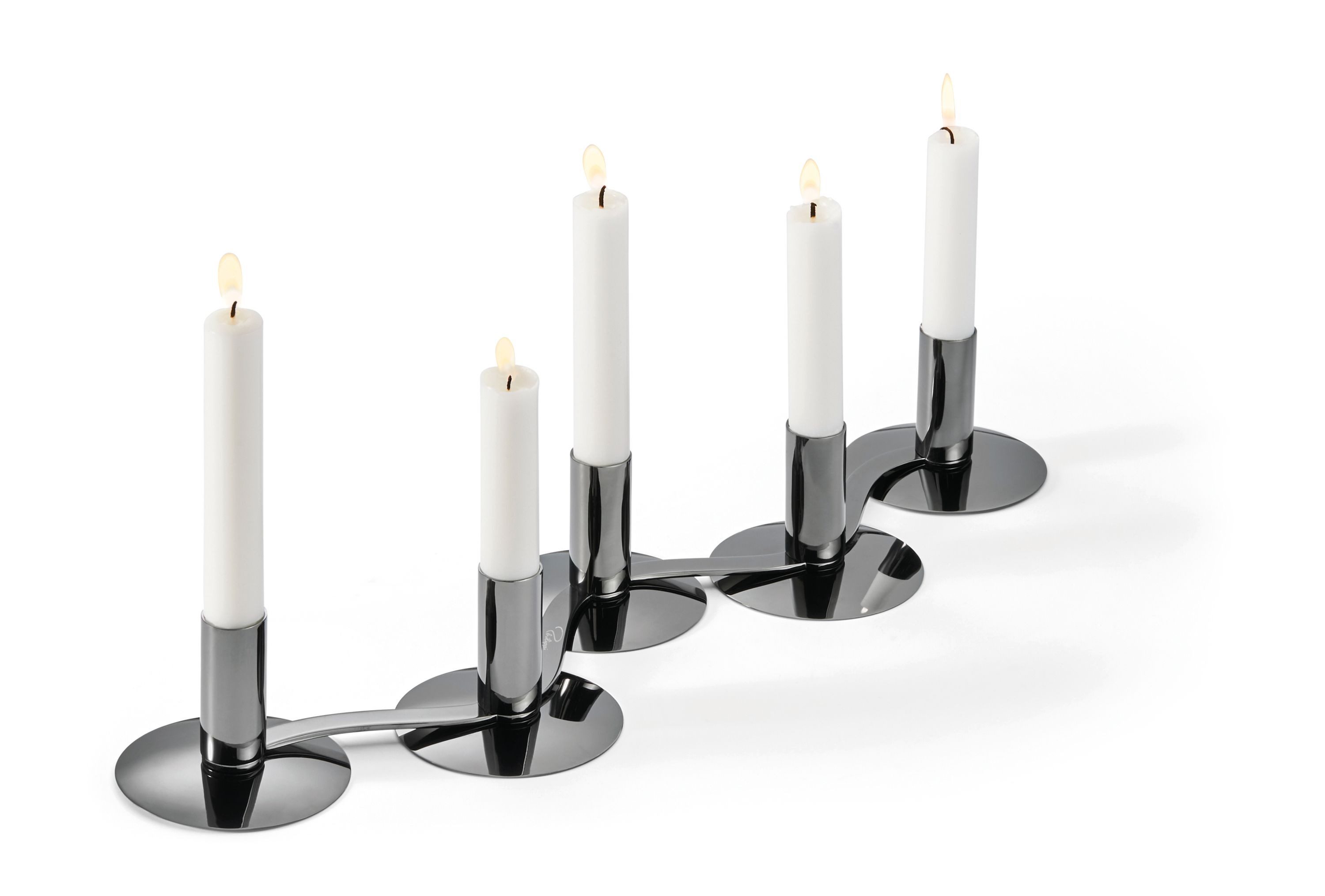 PHILIPPI Kerzenhalter, zum Wenden, Edelstahl, black chrom, 48 cm (l)