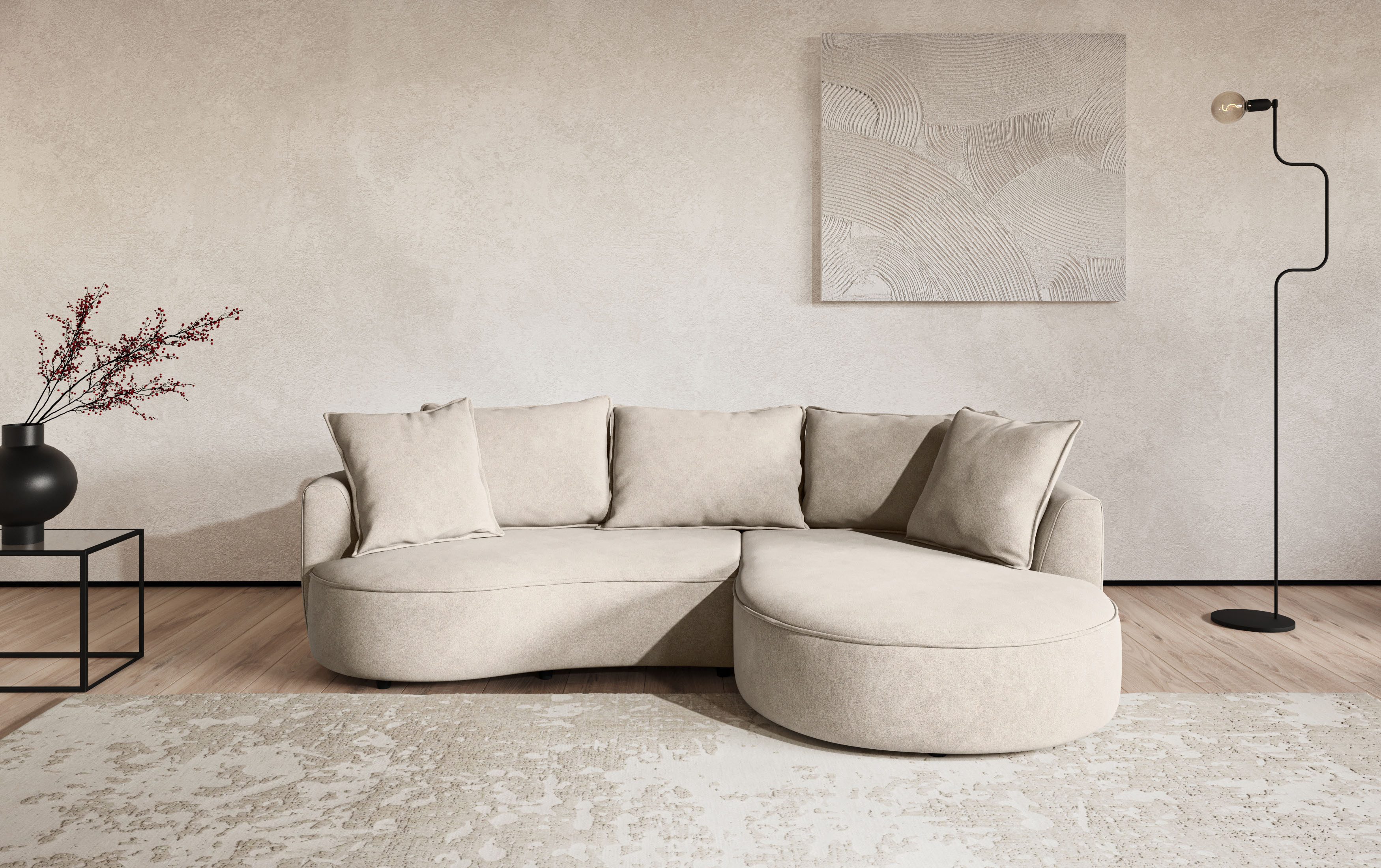 COTTA Ecksofa Sana L-Form, Breite 260 cm, Loungesofa mit Wellenunterfederung