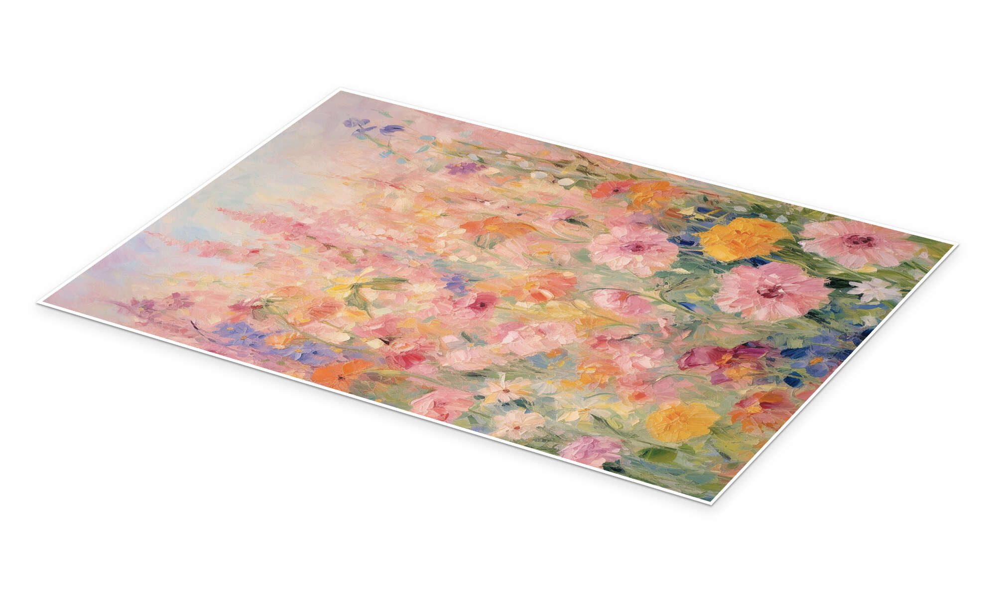 Posterlounge Wandbild Rosa Sommerhaus-Garten, Gina Kelly, erhältlich als Poster, Leinwandbild, Wandsticker oder Acrylglasbild
