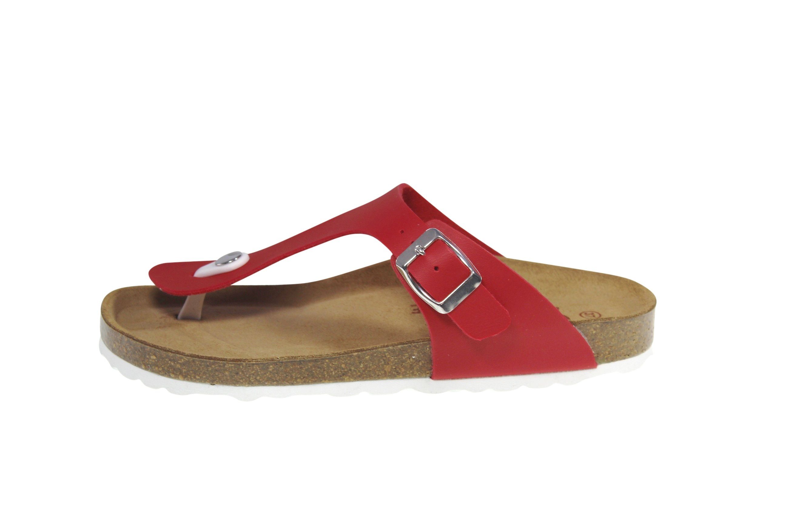 Damen Zehentrenner Bio-Pantolette mit gepolsteter Lederdecksohle günstig online kaufen