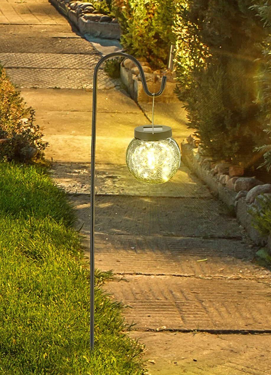 Spetebo Gartenleuchte LED Solar Gartenstecker mit Glaskugel - 70 x 11 cm, E günstig online kaufen