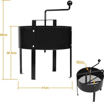 AUFUN Gartensieb Handkurbelsieb aus Metall 40 x 45cm