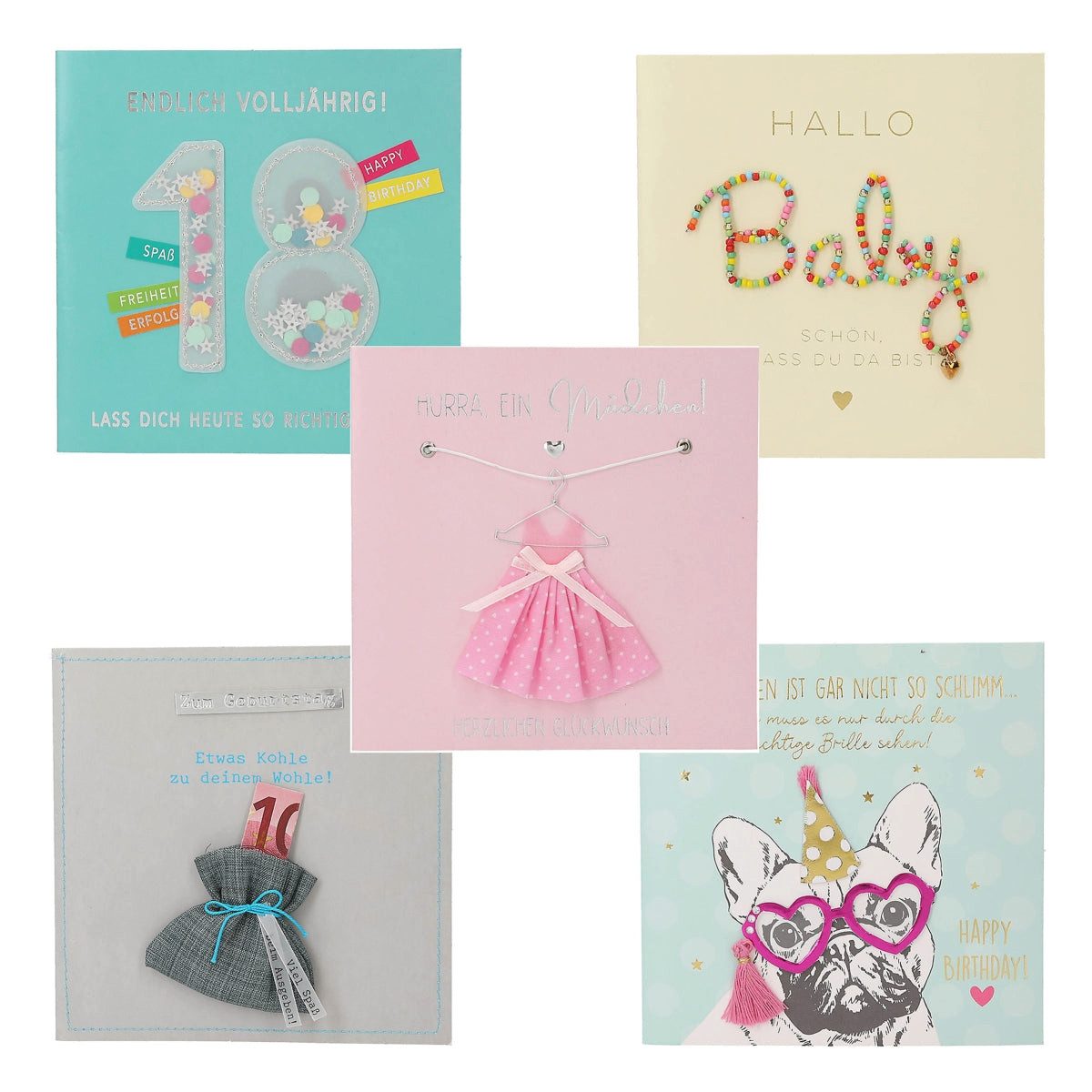 Depesche Spiel DEPESCHE Paper Love Klappkarten - Quadratische Поздравительные открытки mit handgema