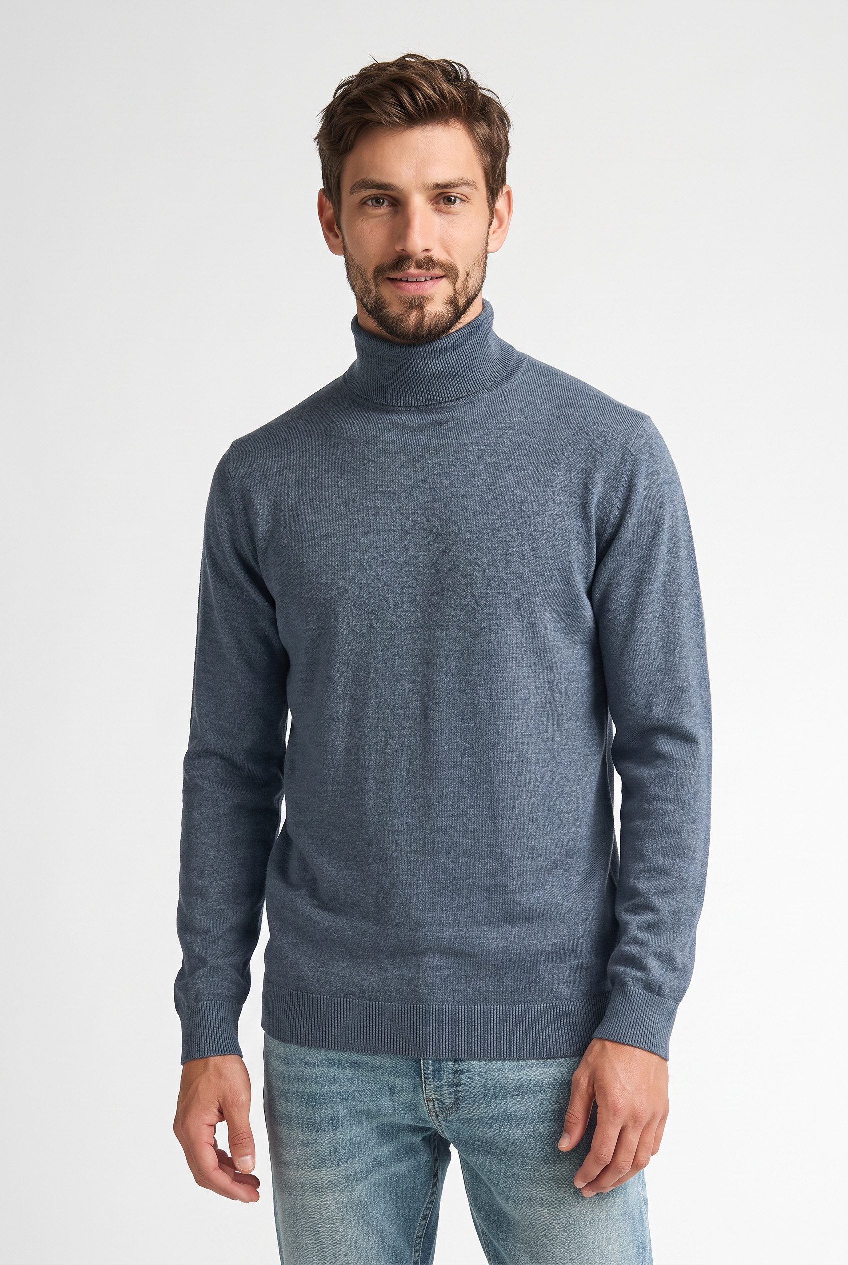 Petrol Industries Rollkragenpullover Men Knitwear Collar Basi Pflegeleichter Materialmix mit Baumwollanteil