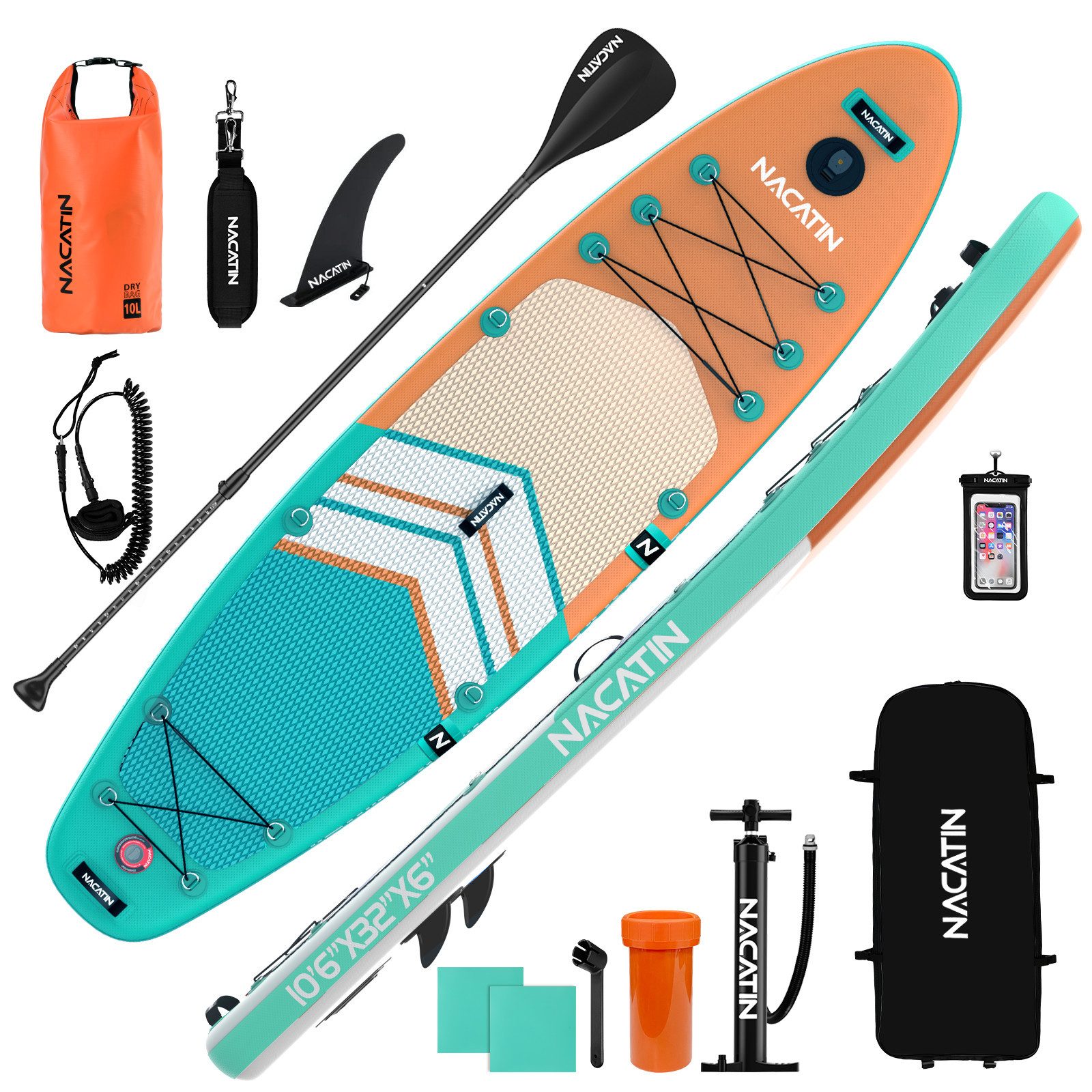 Inflatable SUP-Board 320 cm, Aufblasbares Stand-Up-Paddle Board für Allround & Touring