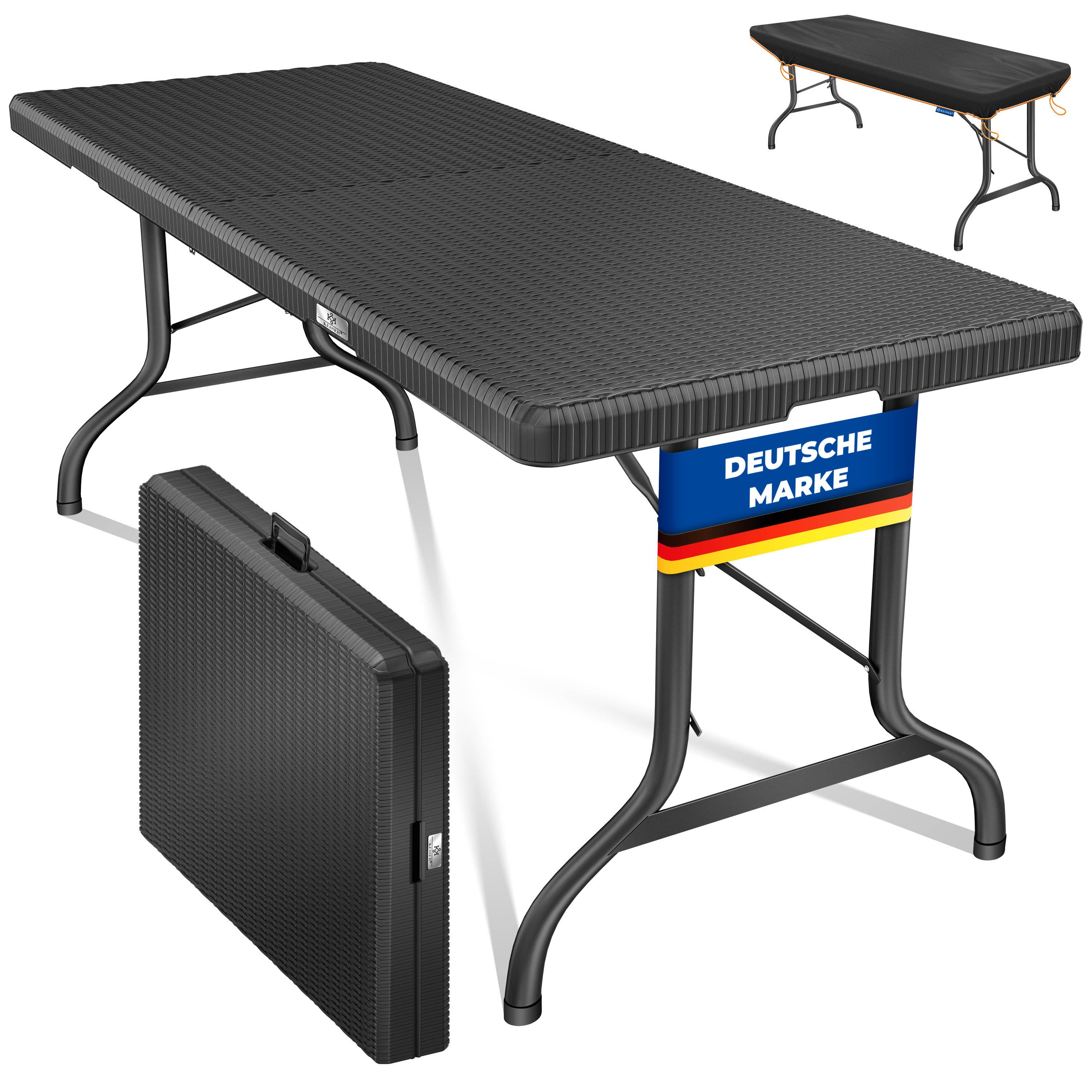 KESSER Tabletttisch, Buffettisch Tisch klappbar Kunststoff 183x76 cm Rattan günstig online kaufen