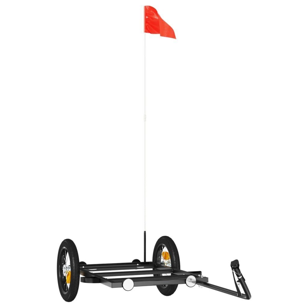 vidaXL Fahrradlastenanhänger Fahrradanhänger Schwarz 122x53x28 cm Eisen