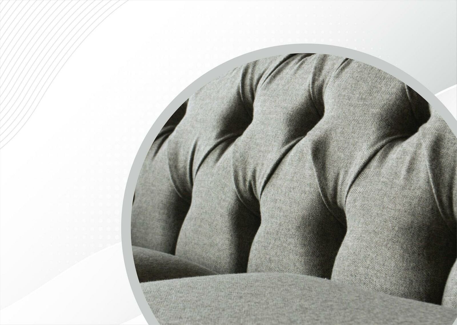 Moderne hellgrauer Chesterfield-Sofa Dreisitzer Europe in Made JVmoebel Sofa 3-Sitzer Neu, 3-er Luxus Couch