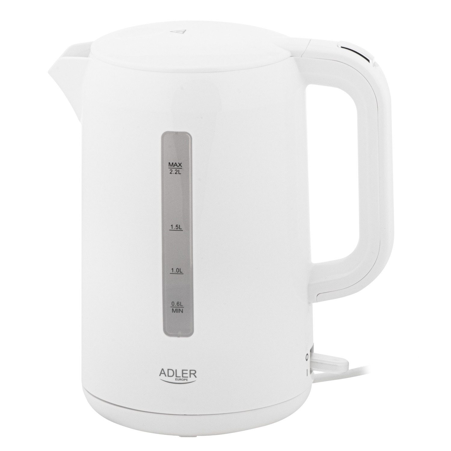 Adler Wasserkocher AD 1368 Wasserkocher 2,2 L, 2200 W, 360° drehbar - Weiß, 2,2 l, 2200 W