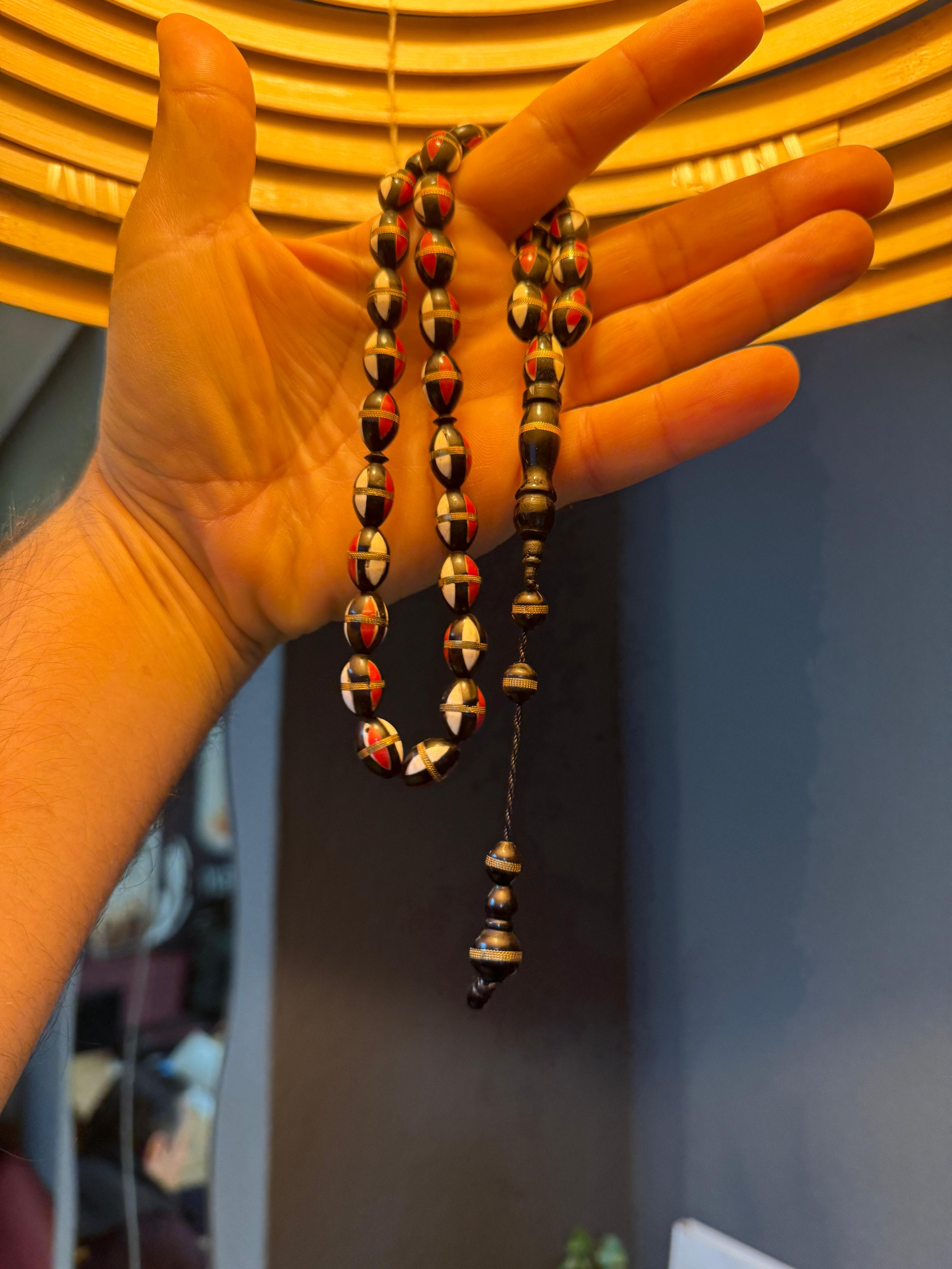 TesbihBid Kettenanhänger Hand Made ustalikli sistemli (islam, 33-tlg., Männer Vater Geschenk), islam Osmanli Arabisch