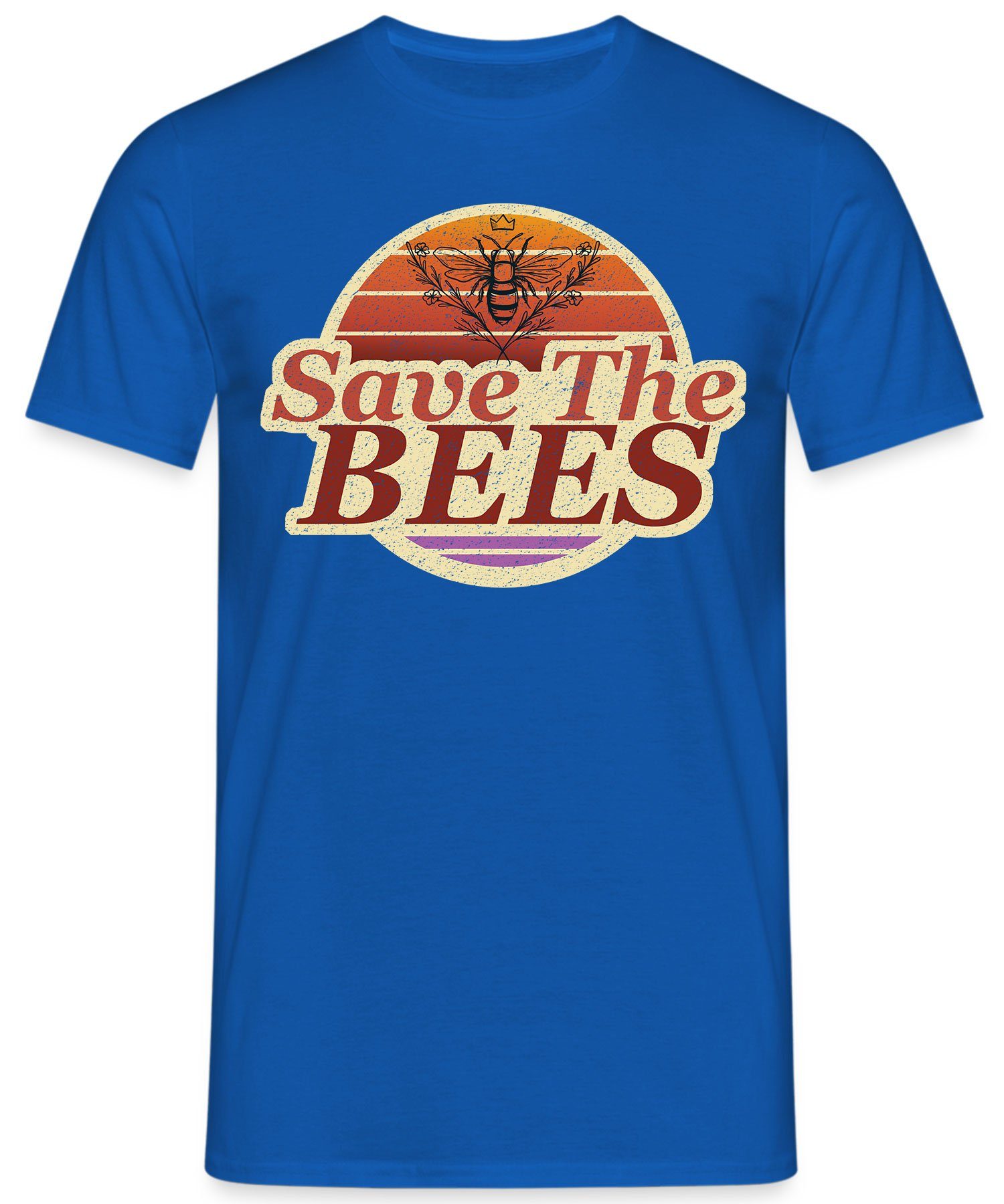 Kurzarmshirt Imker Herren Biene Formatee The Quattro Bees T-Shirt Honig - Blau Save (1-tlg)