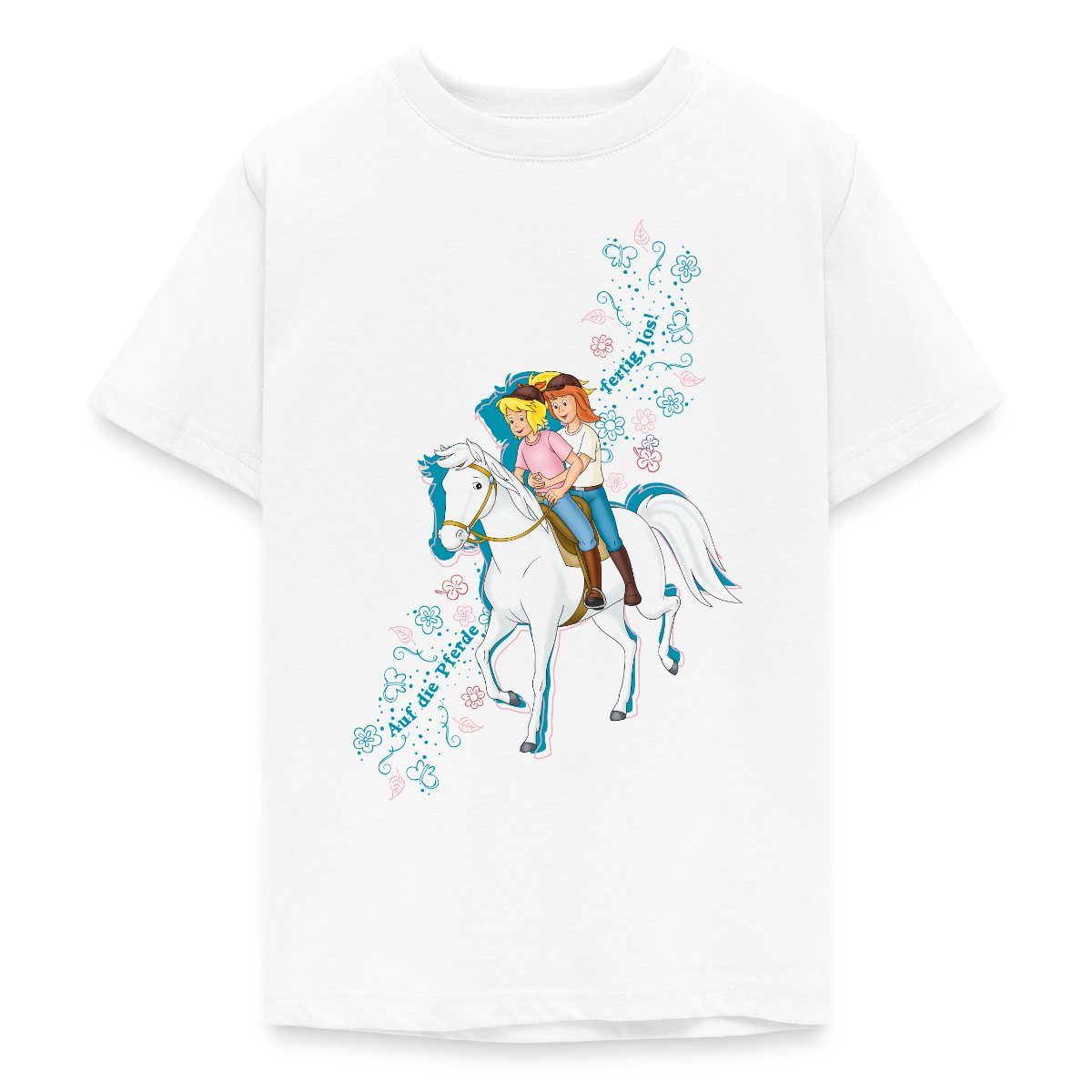 T-Shirt Bibi Und Tina Auf Die Pferde Fertig Los Teenager T-Shirt