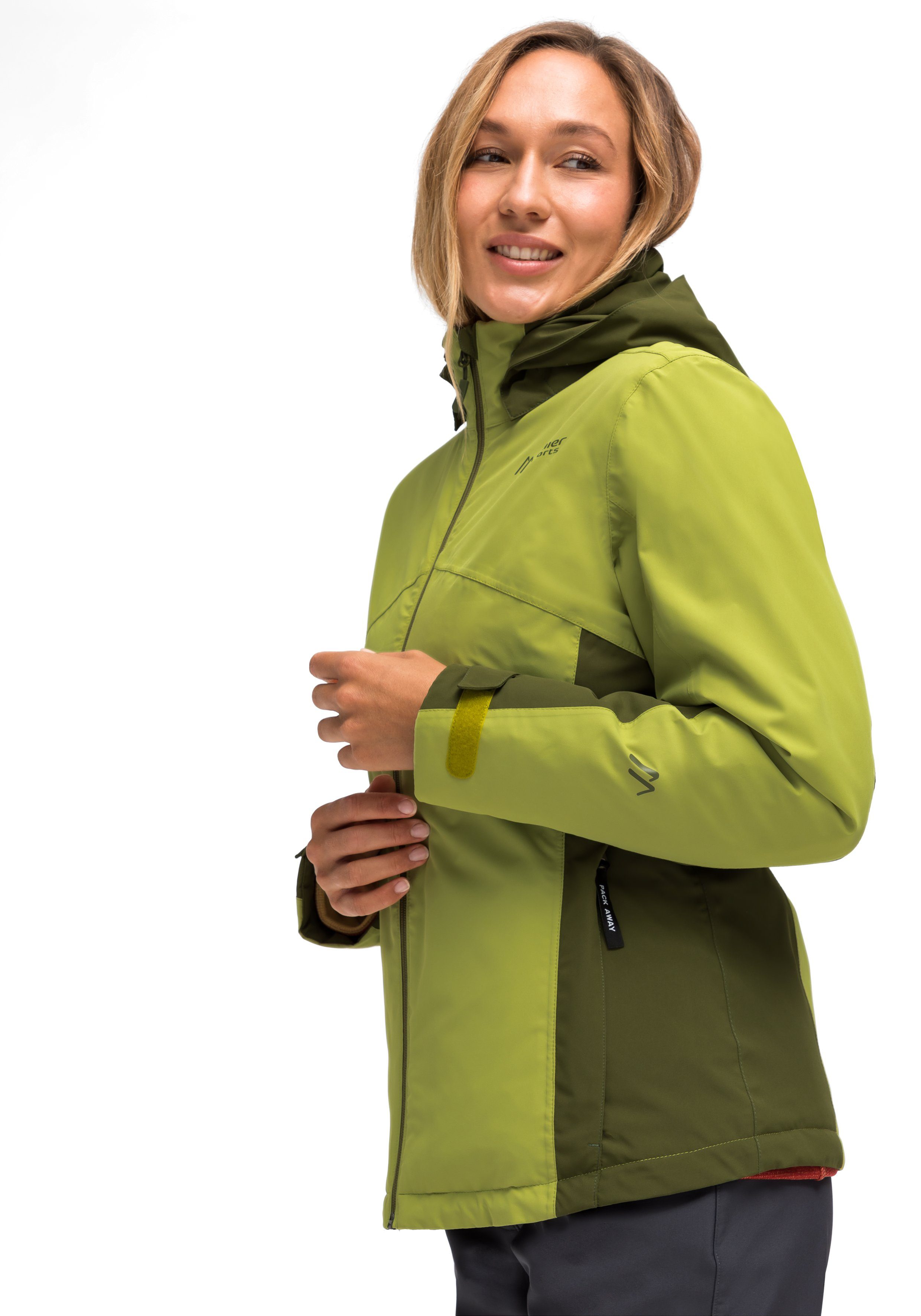 Maier Sports atmungsaktiv Damen, W für Outdoorjacke Wanderjacke Winter-Jacke wasserdicht maigrün und Jauk
