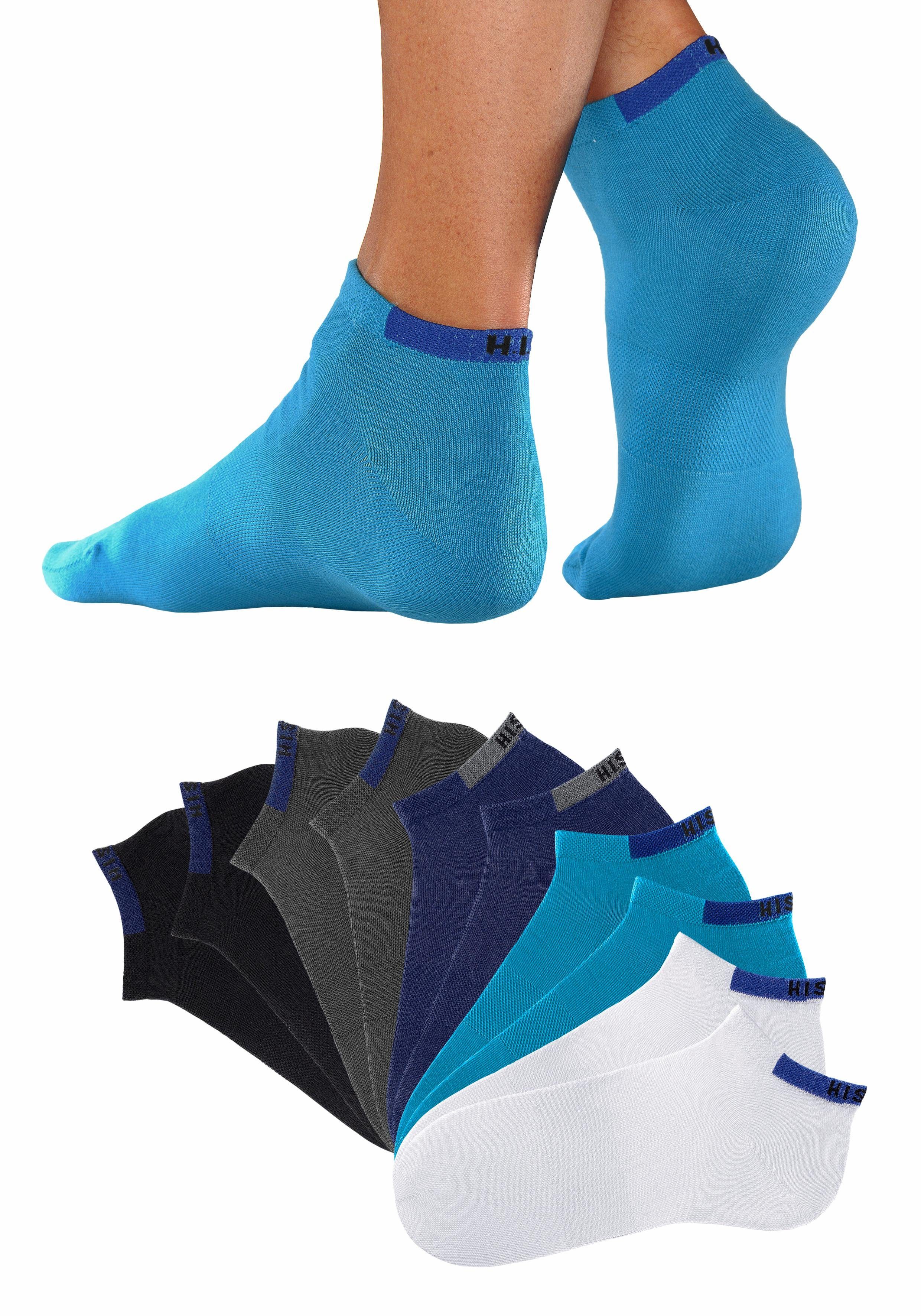 H.I.S Sneakersocken Sneaker Socken Herren Damen, Kurzschaft Socken (Packung, 10-Paar, Quarter Gr. 35-38 bis 47-48) mit verstärkten Belastungszonen – Bild 5 von 5